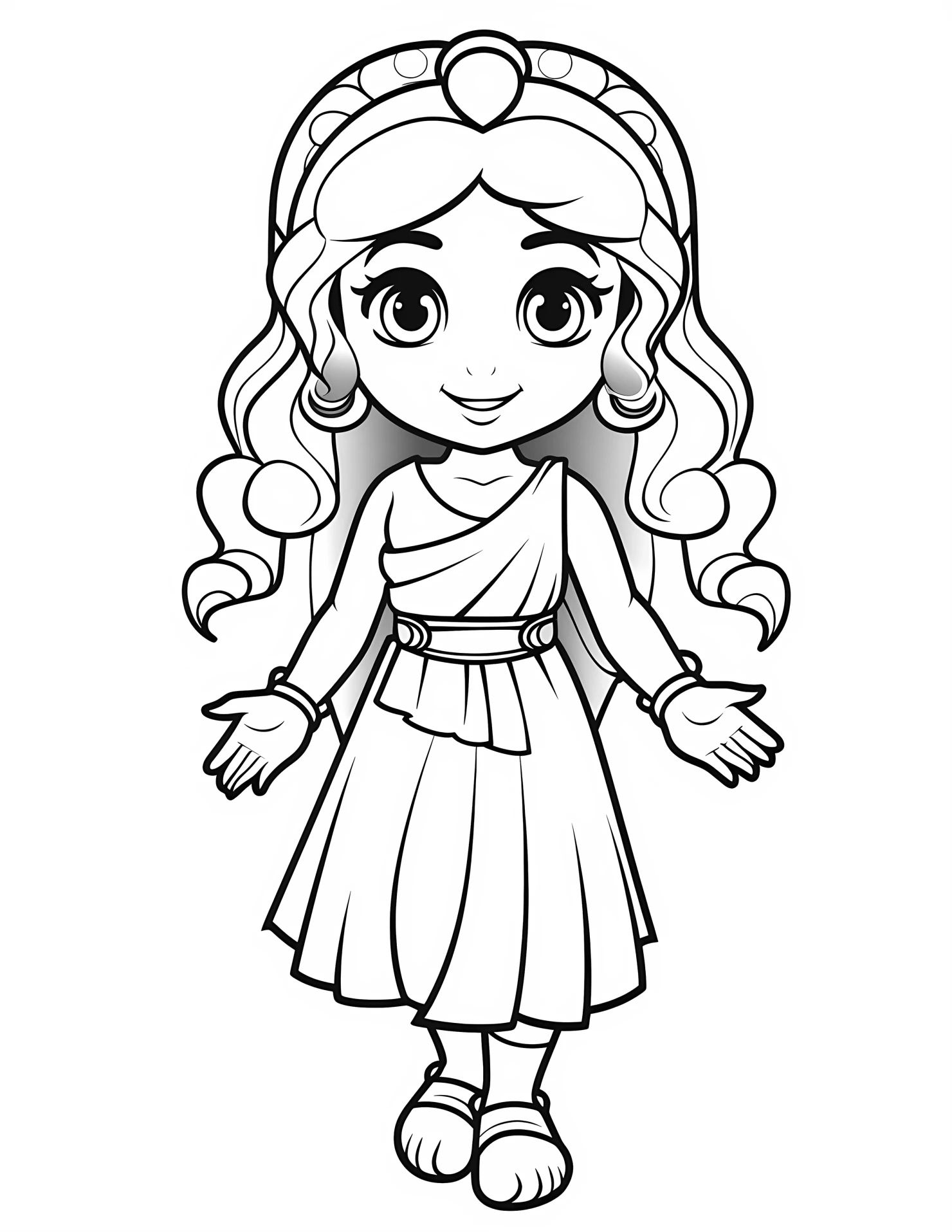 Aphrodite for kids coloring page on white color background #30513