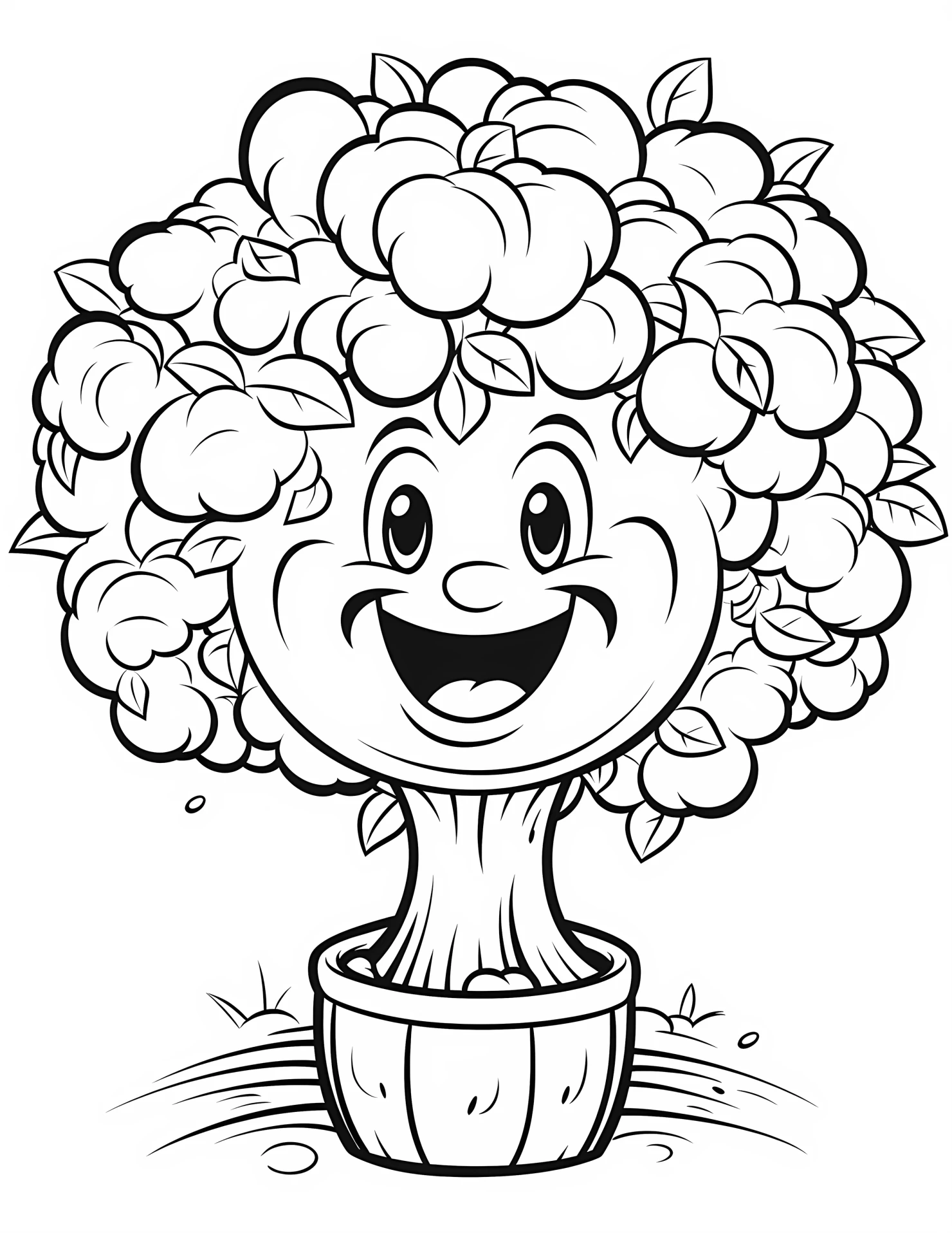 Apple tree for kids coloring page on white color background #30533