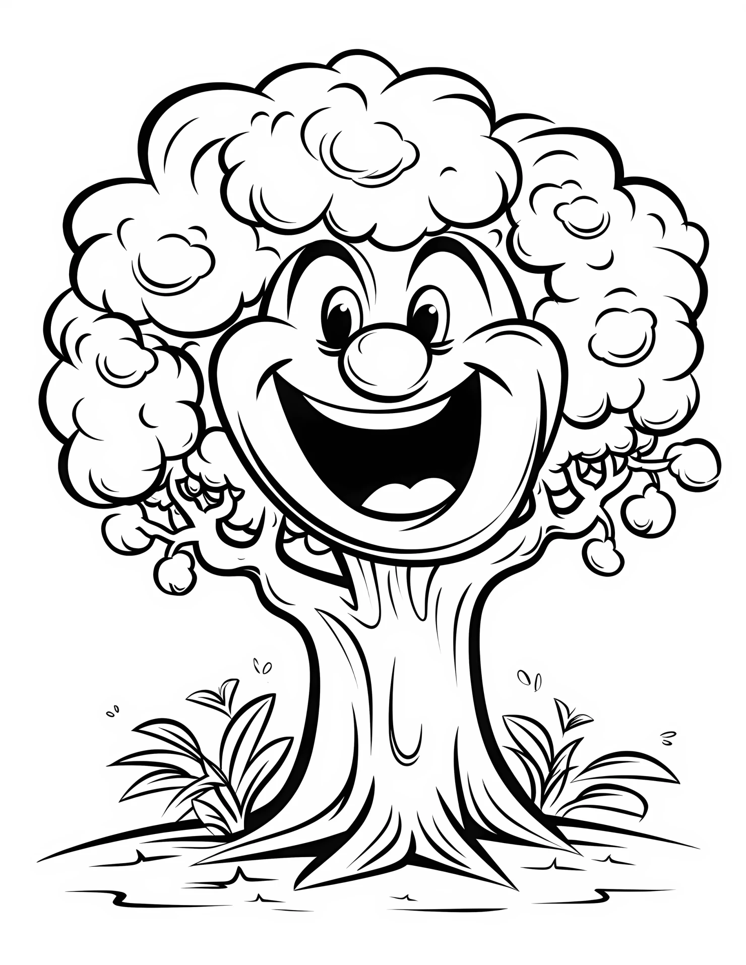 Apple tree for kids coloring page on white color background #30534