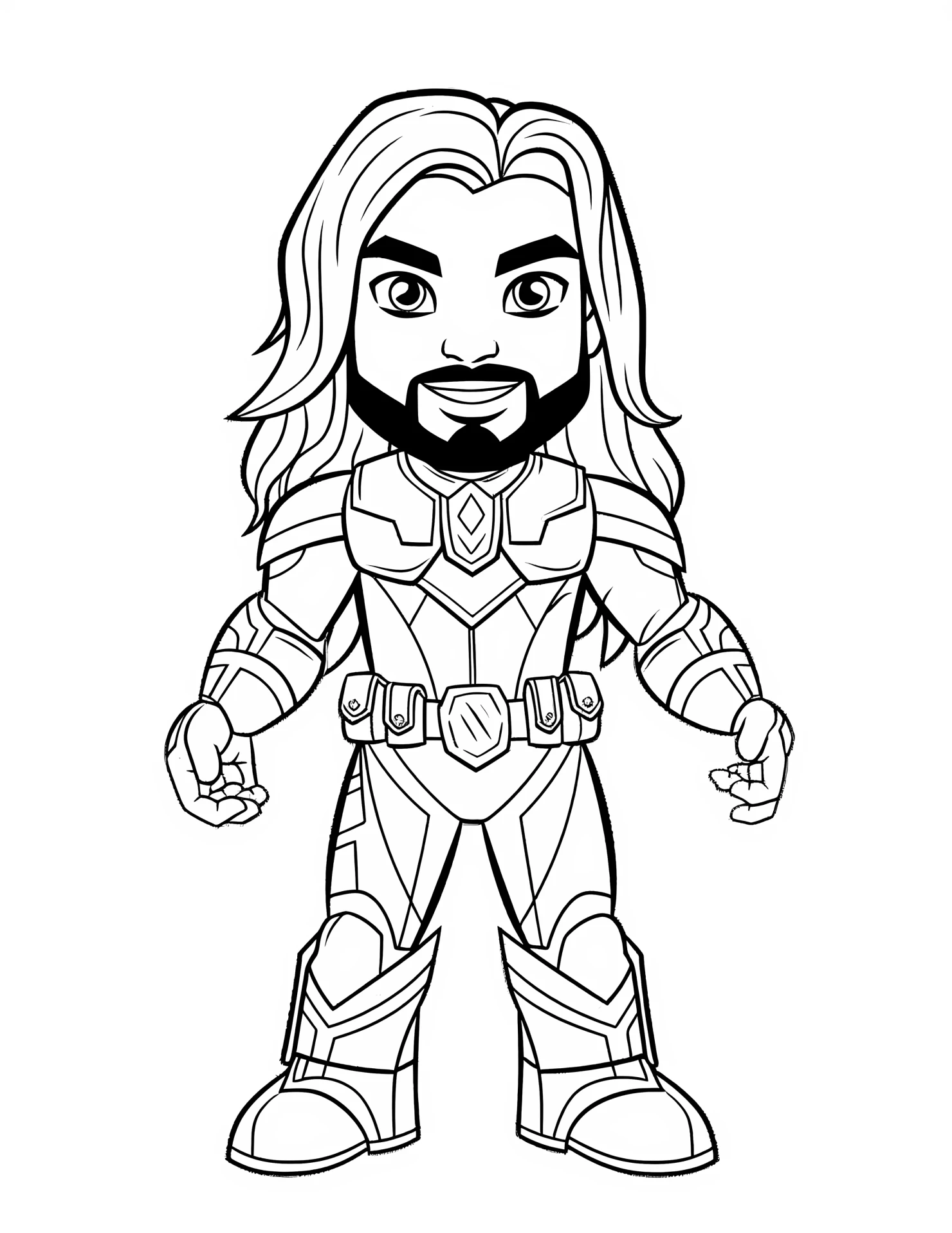 Aquaman for kids coloring page on white color background #30537