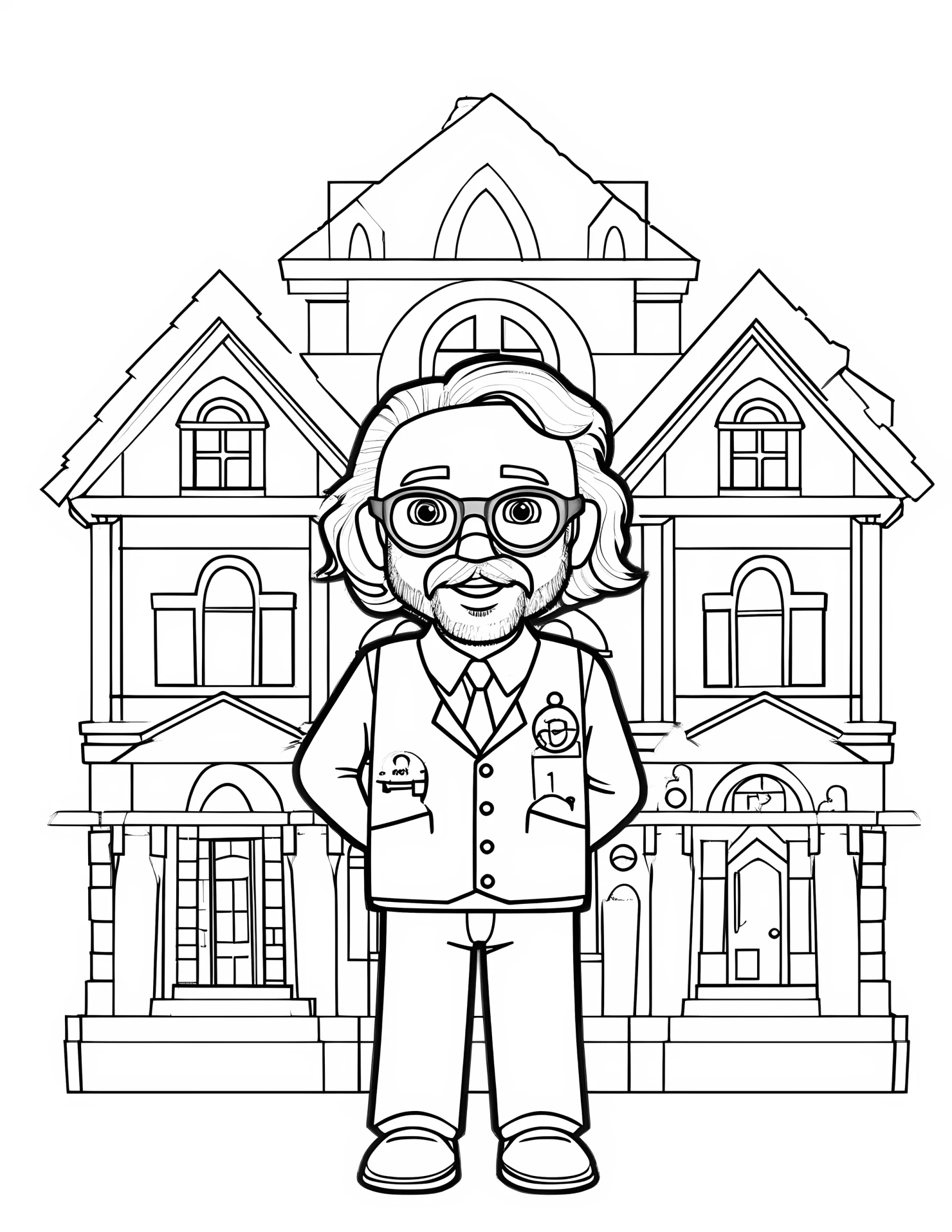 Architect for kids coloring page on white color background #30542