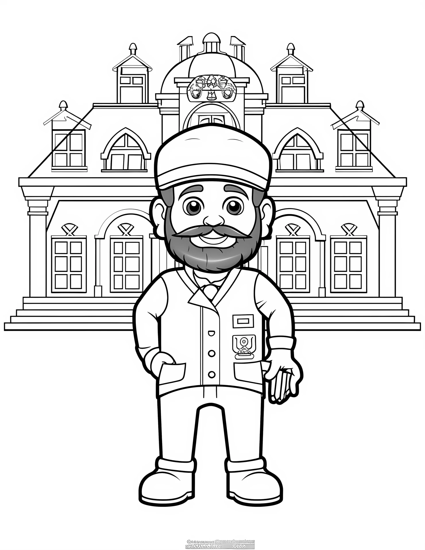 Architect for kids coloring page on white color background #30545