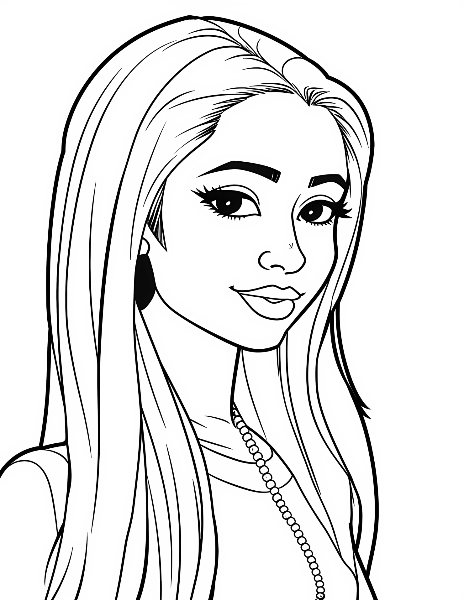 Ariana for kids coloring page on white color background #30547