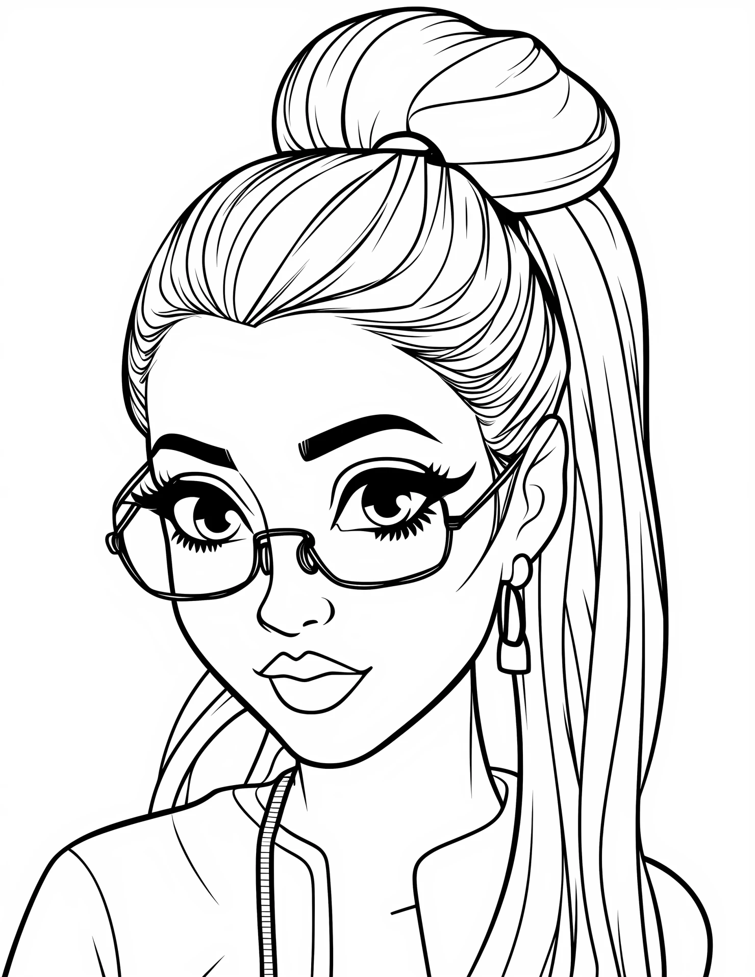 Ariana for kids coloring page on white color background #30550