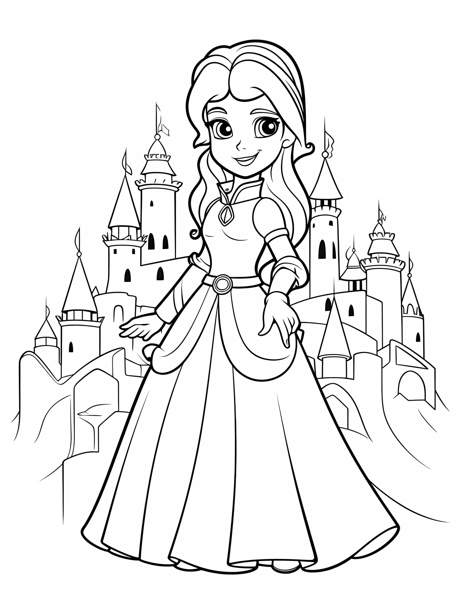 Ariel for kids coloring page on white color background #30554