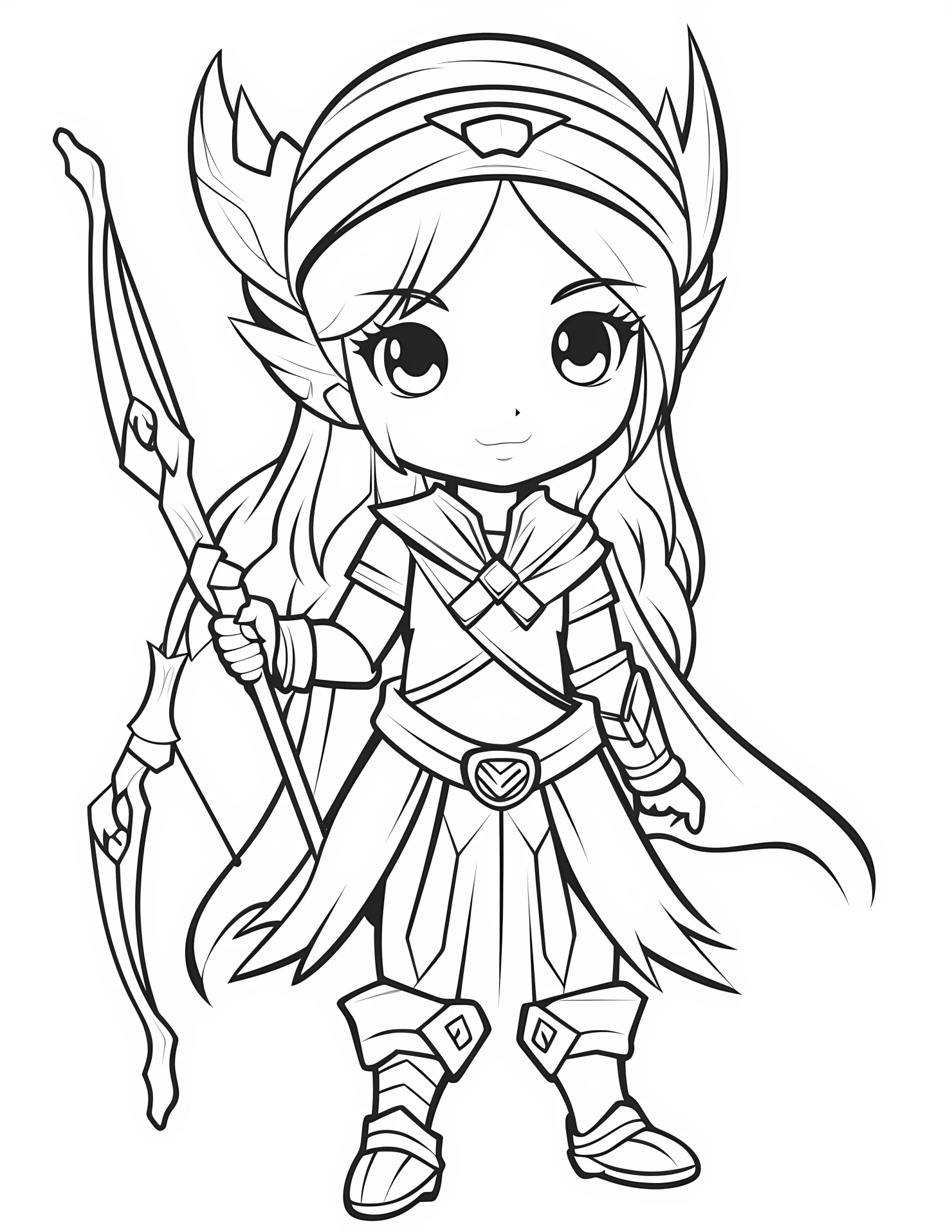 Artemis for kids coloring page on white color background #30564