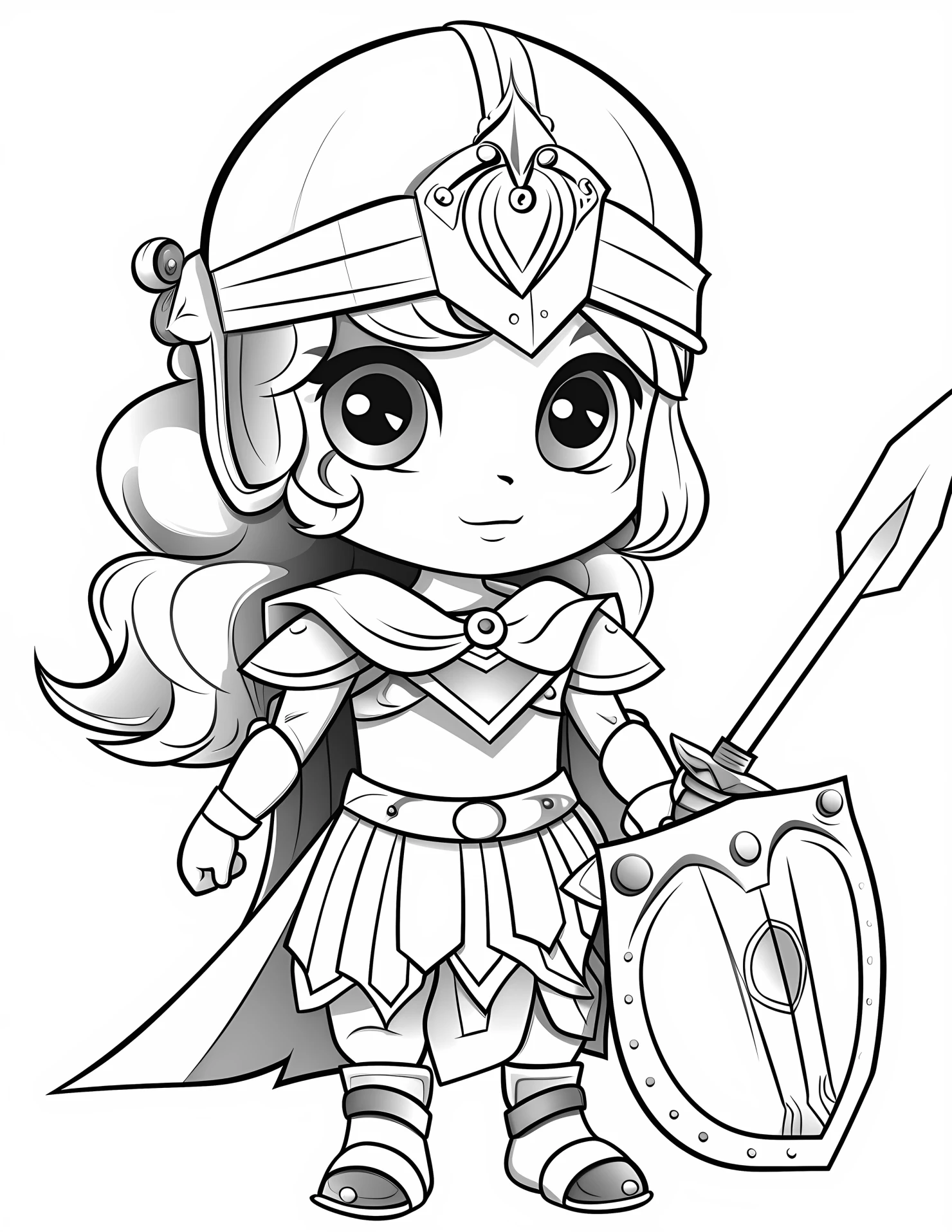 Athena for kids coloring page on white color background #30571