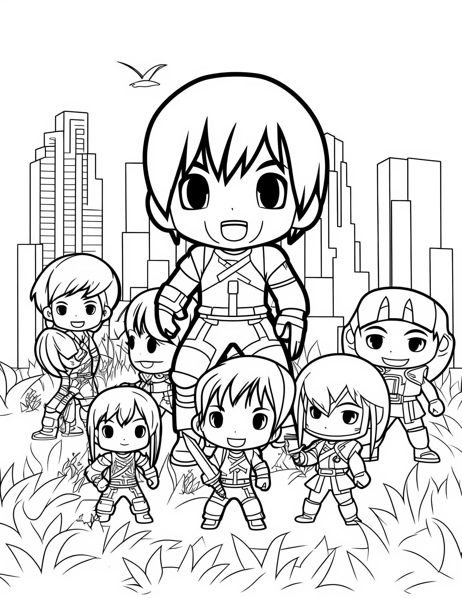 Attack on titan for kids coloring page on white color background #30579