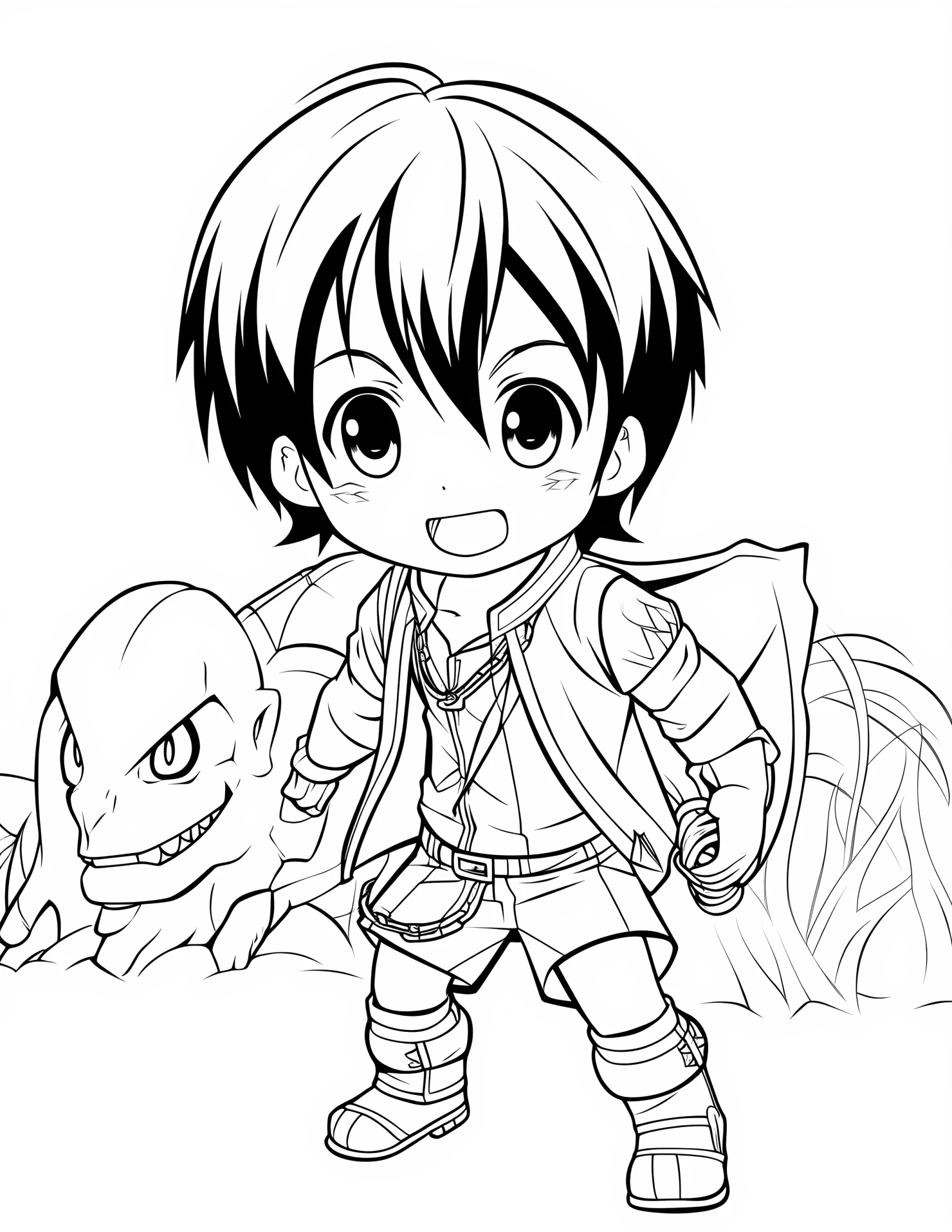 Attack on titan for kids coloring page on white color background #30582