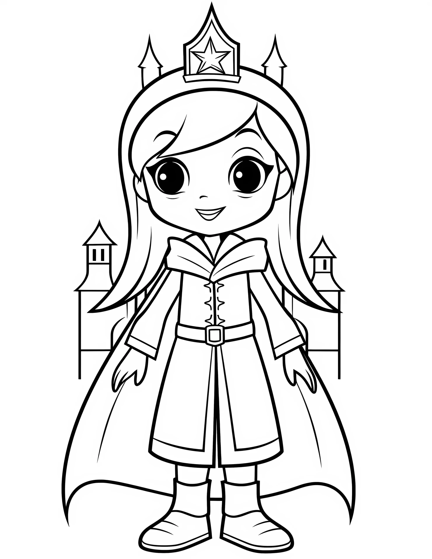 Aurora for kids coloring page on white color background #30583