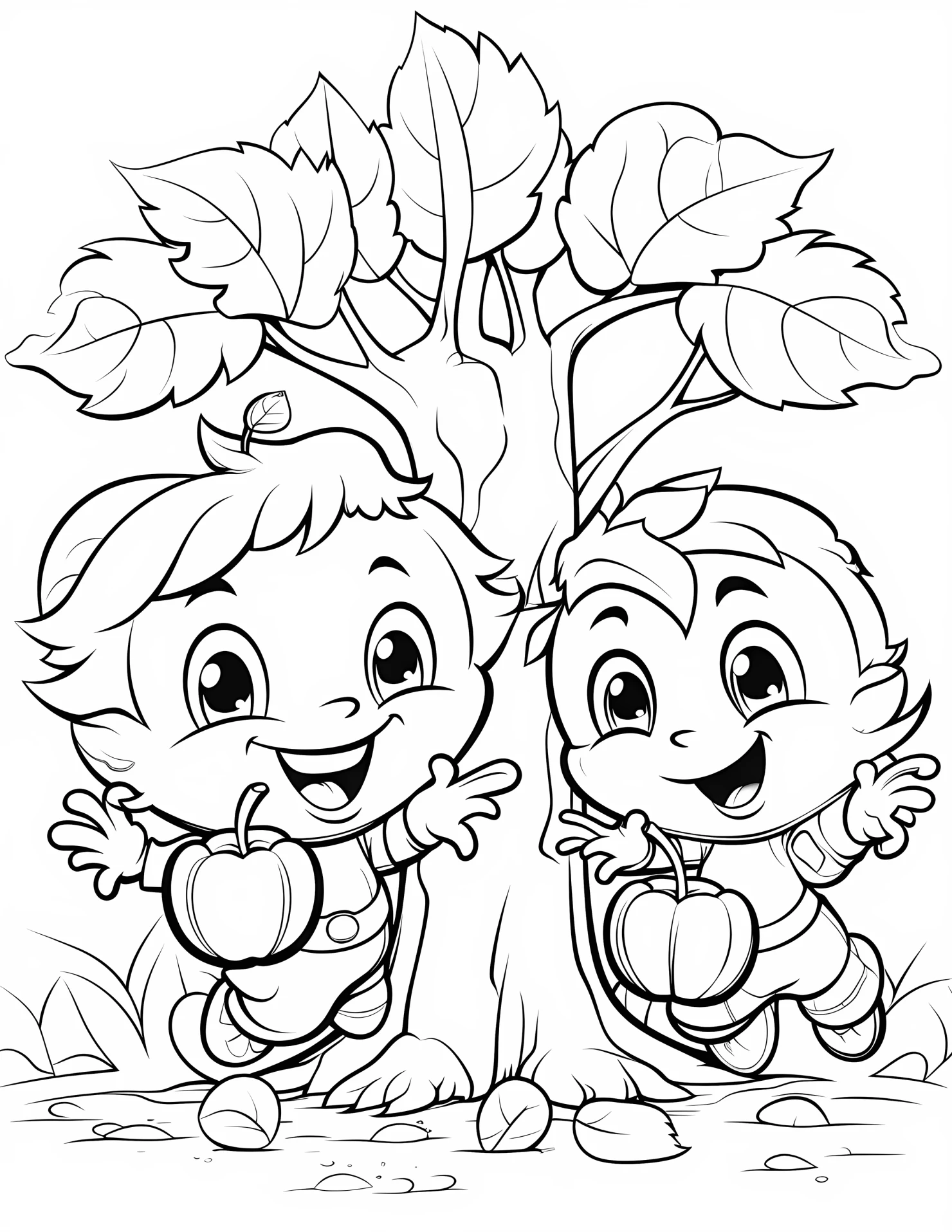 Autumn for kids coloring page on white color background #30588