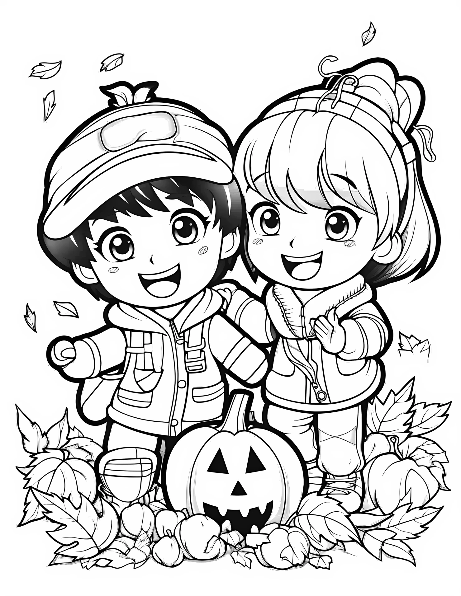 Autumn for kids coloring page on white color background #30589
