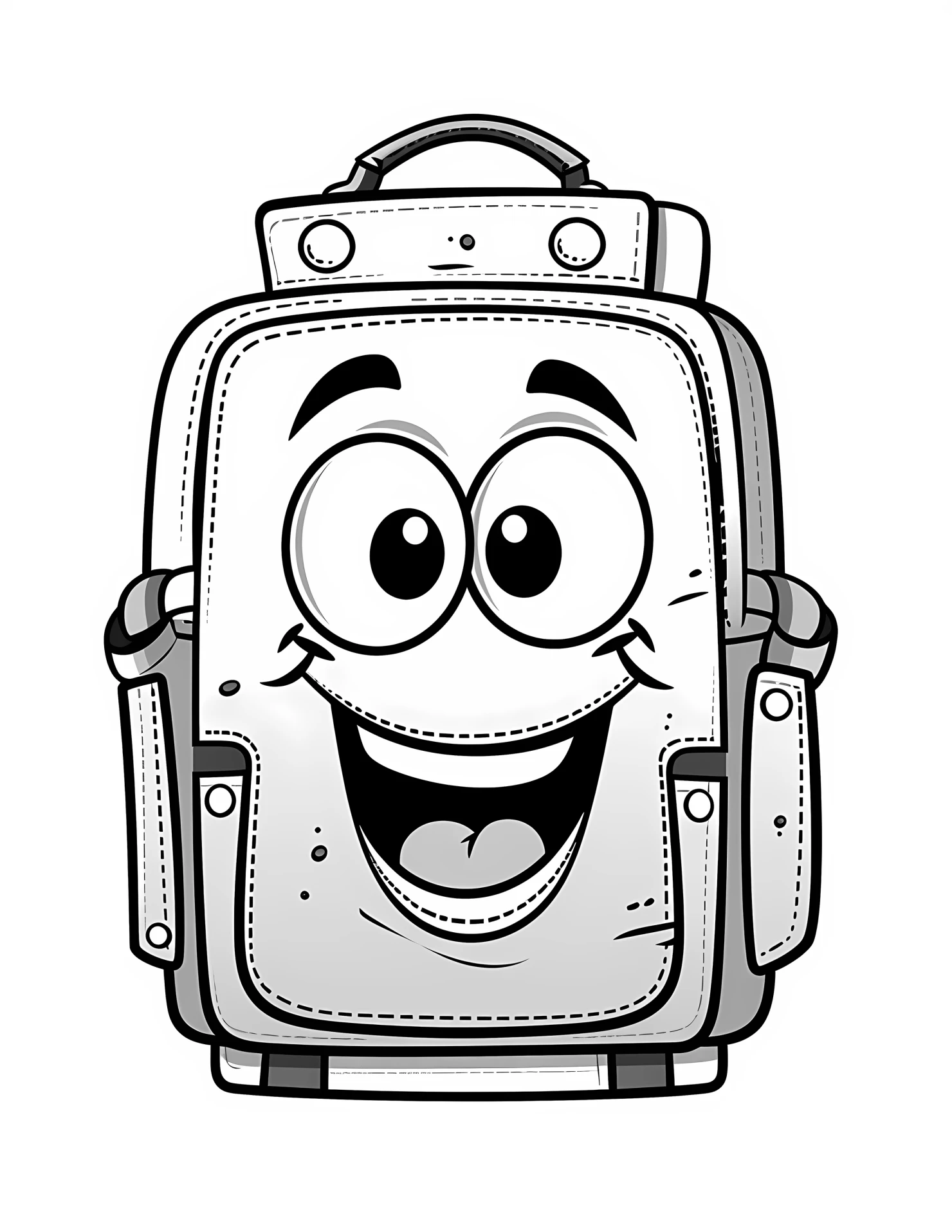 Backpack for kids coloring page on white color background #30600