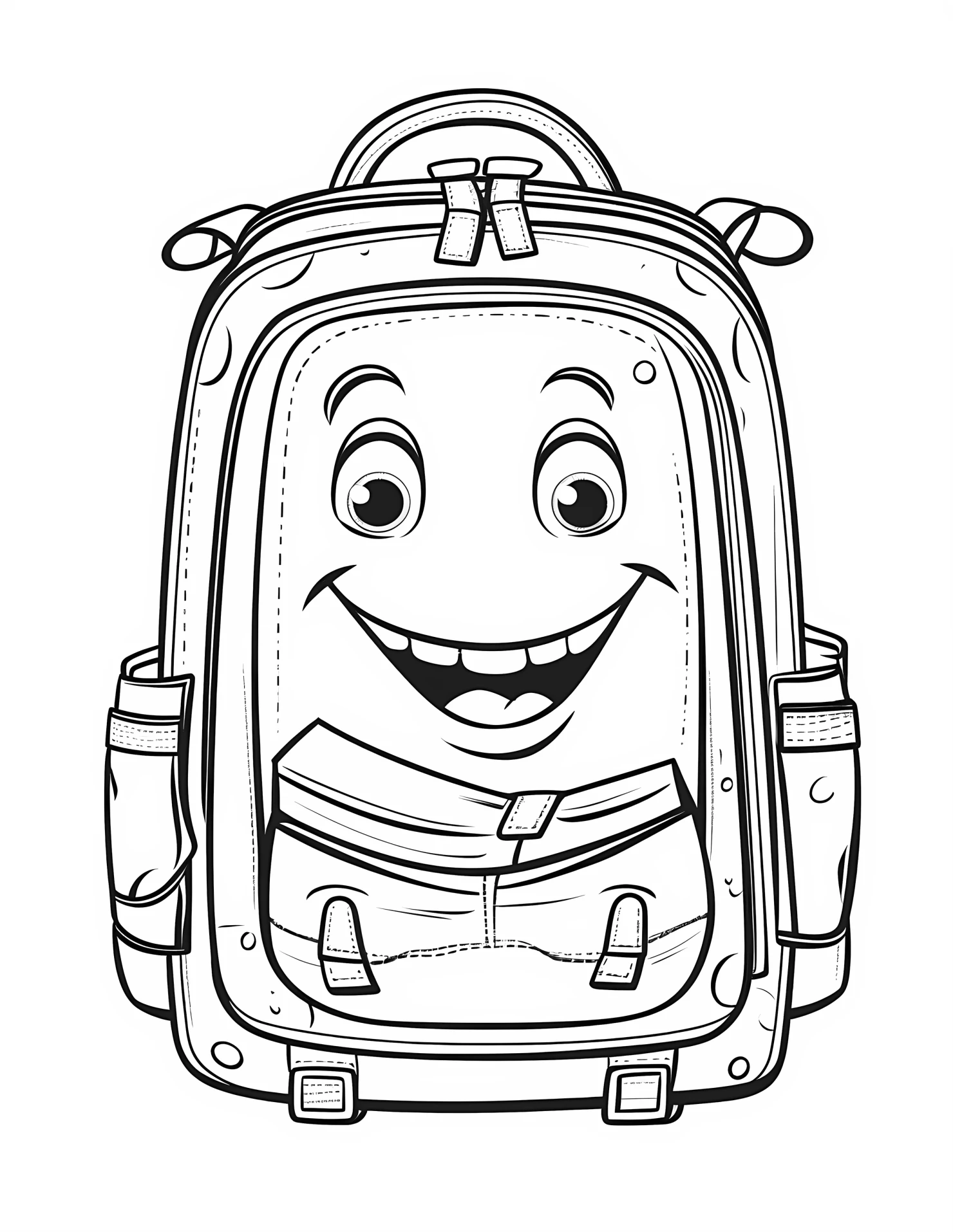 Backpack for kids coloring page on white color background #30602
