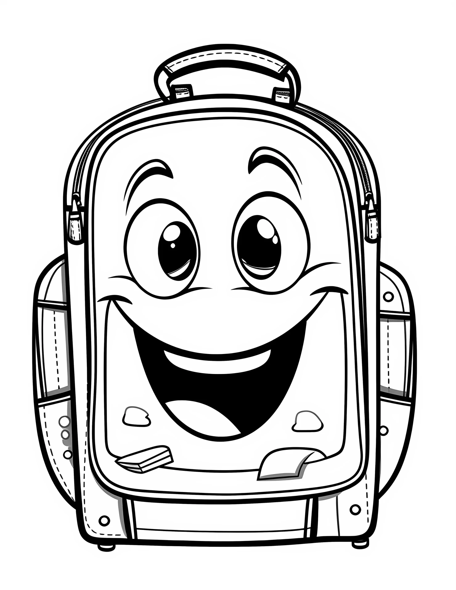Backpack for kids coloring page on white color background #30603