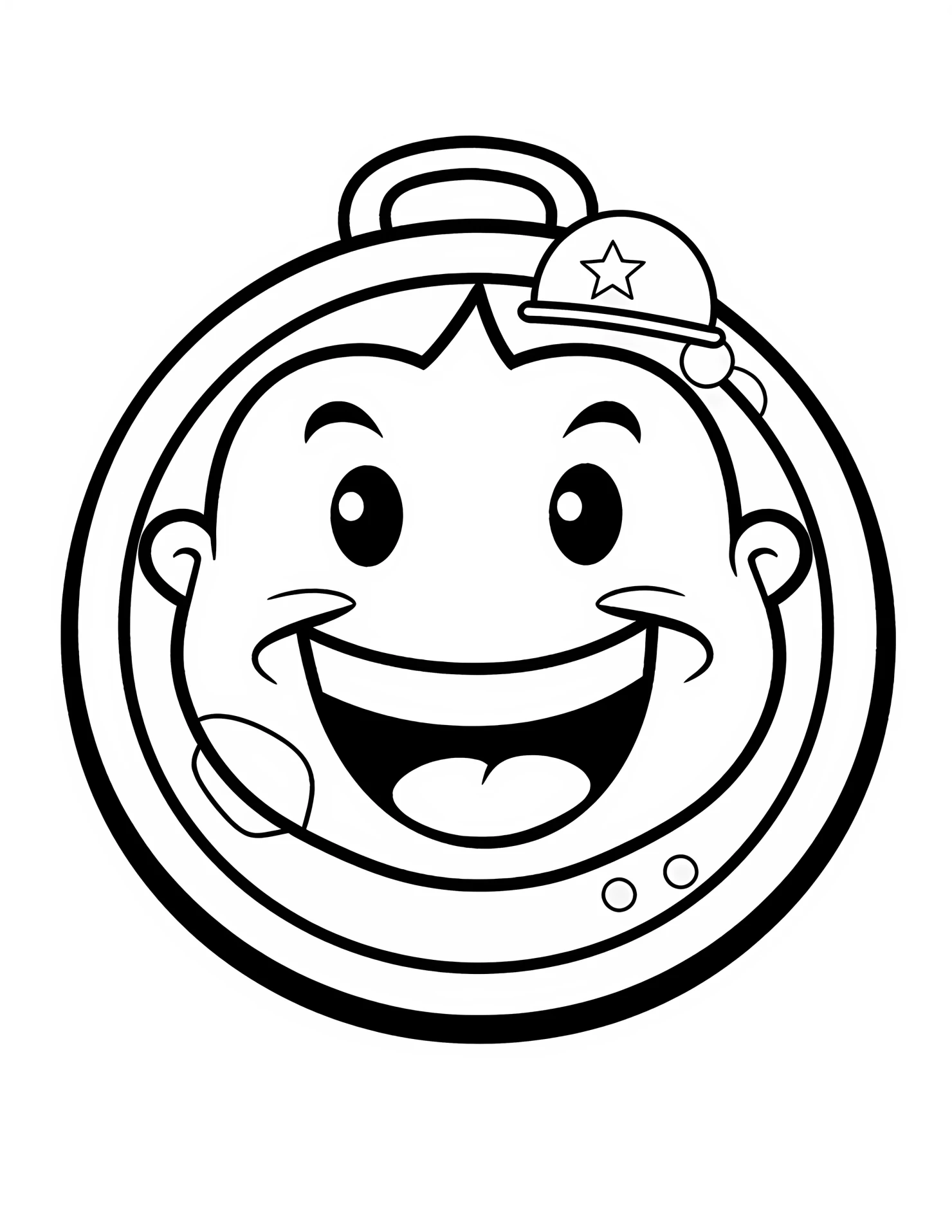 Badge for kids coloring page on white color background #30609