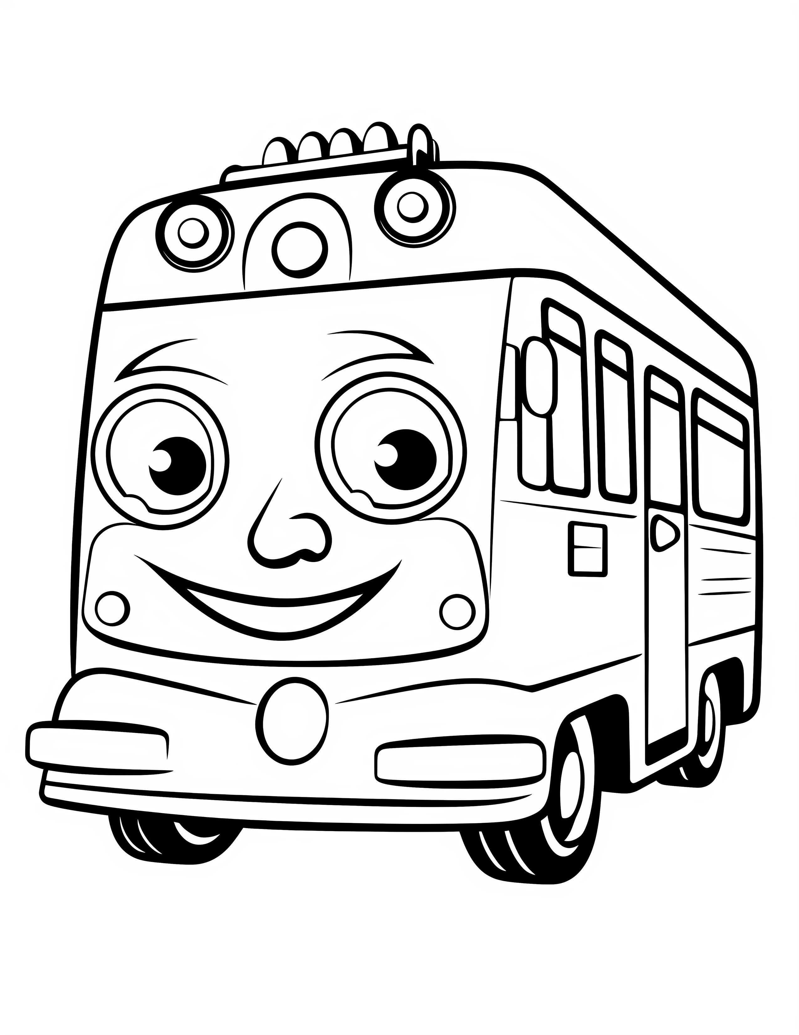 Bus for kids coloring page on white color background #30818
