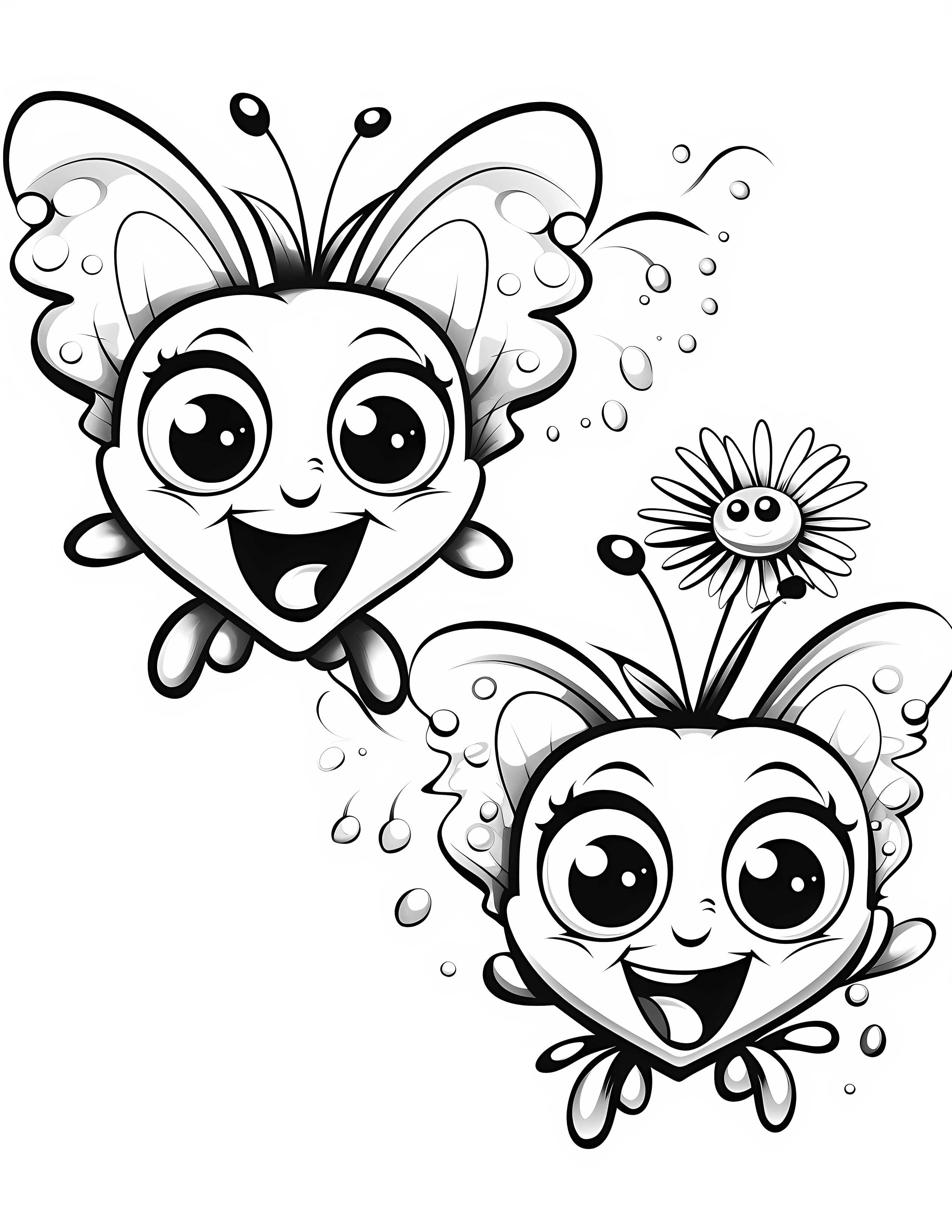 Butterflies for kids coloring page on white color background #30825