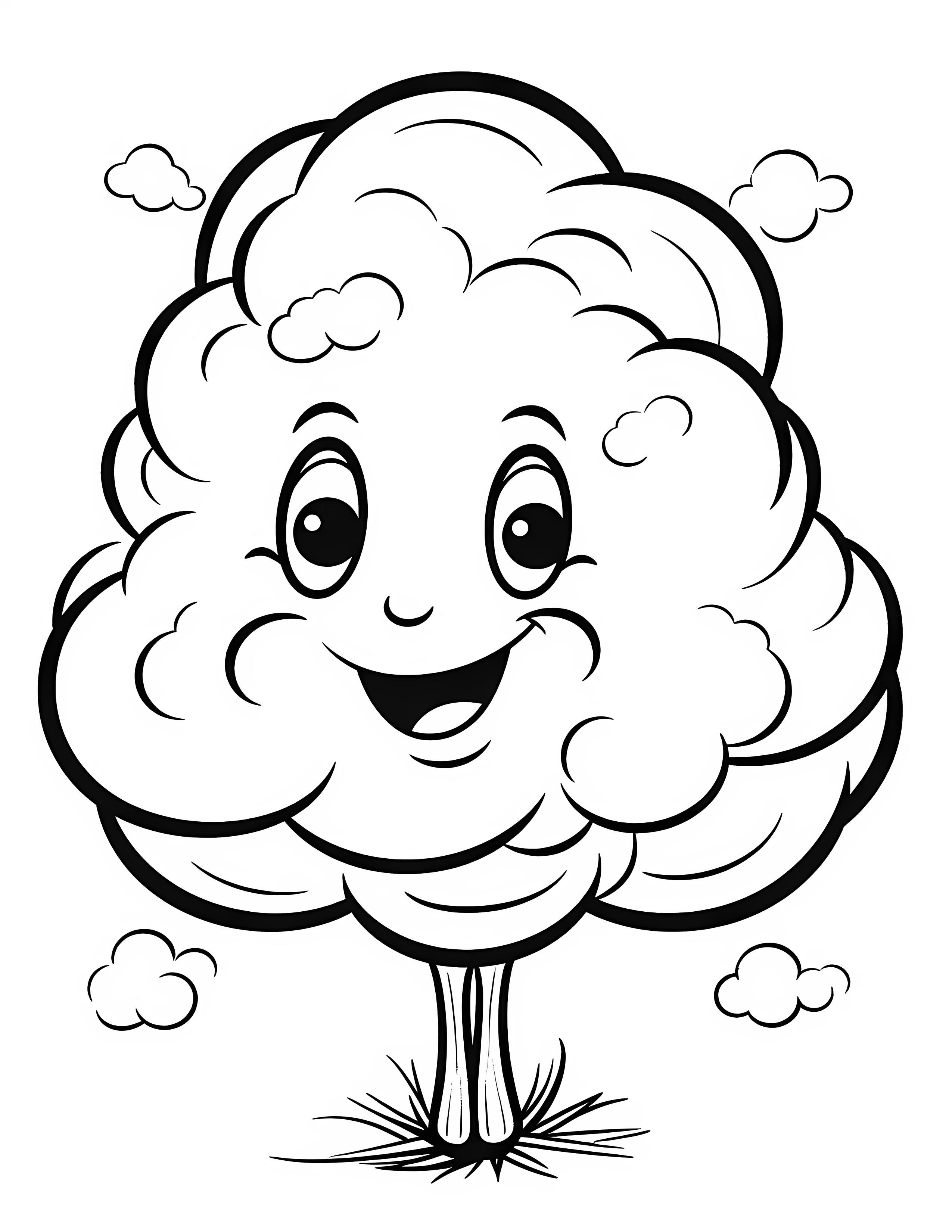 Cloud for kids coloring page on white color background #31015