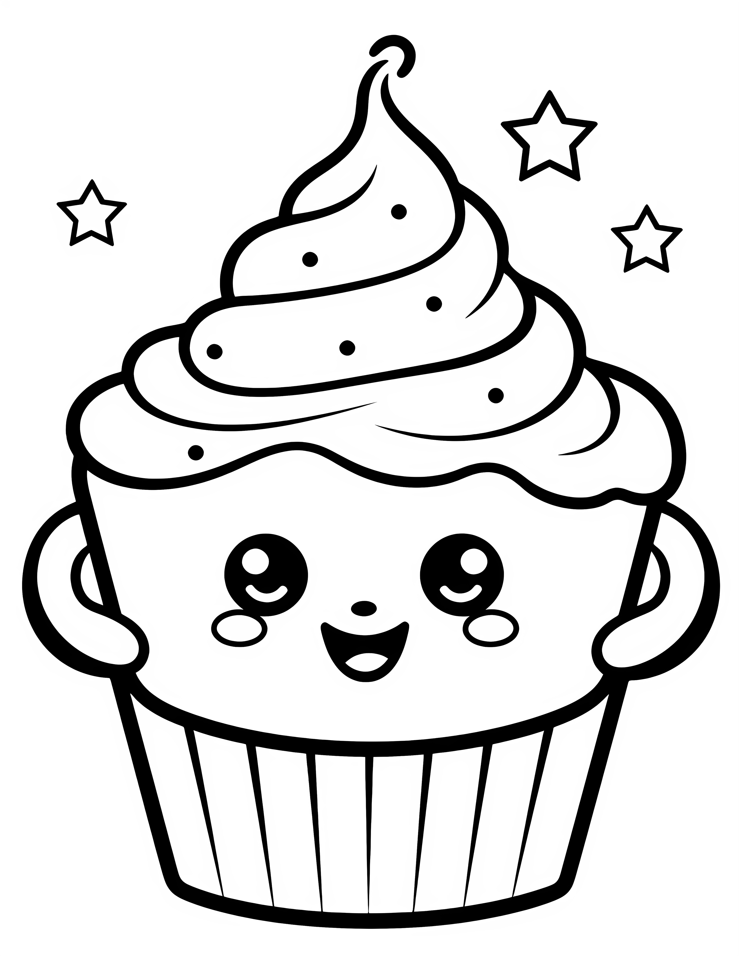 Cupcake for kids coloring page on white color background #31128