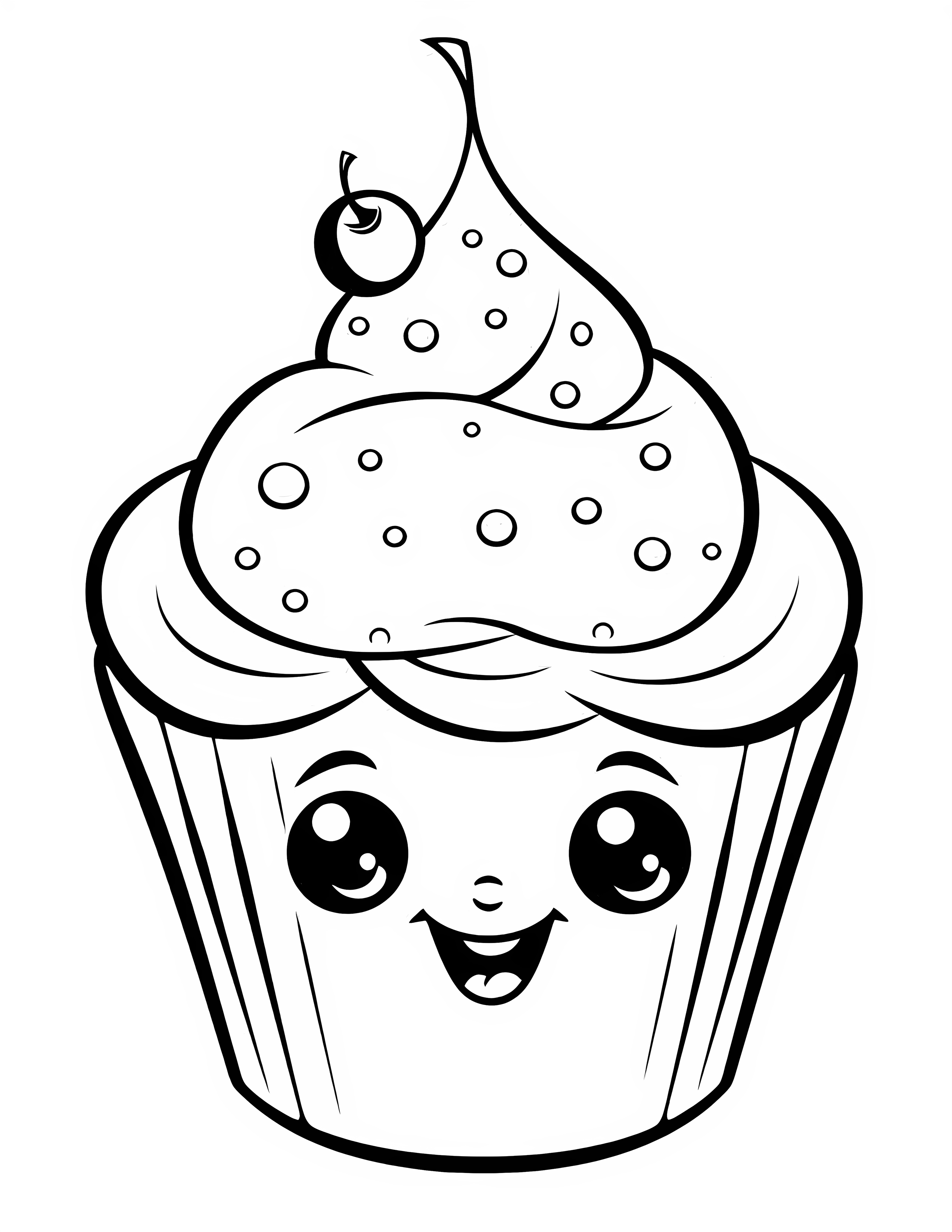 Cupcake for kids coloring page on white color background #31130