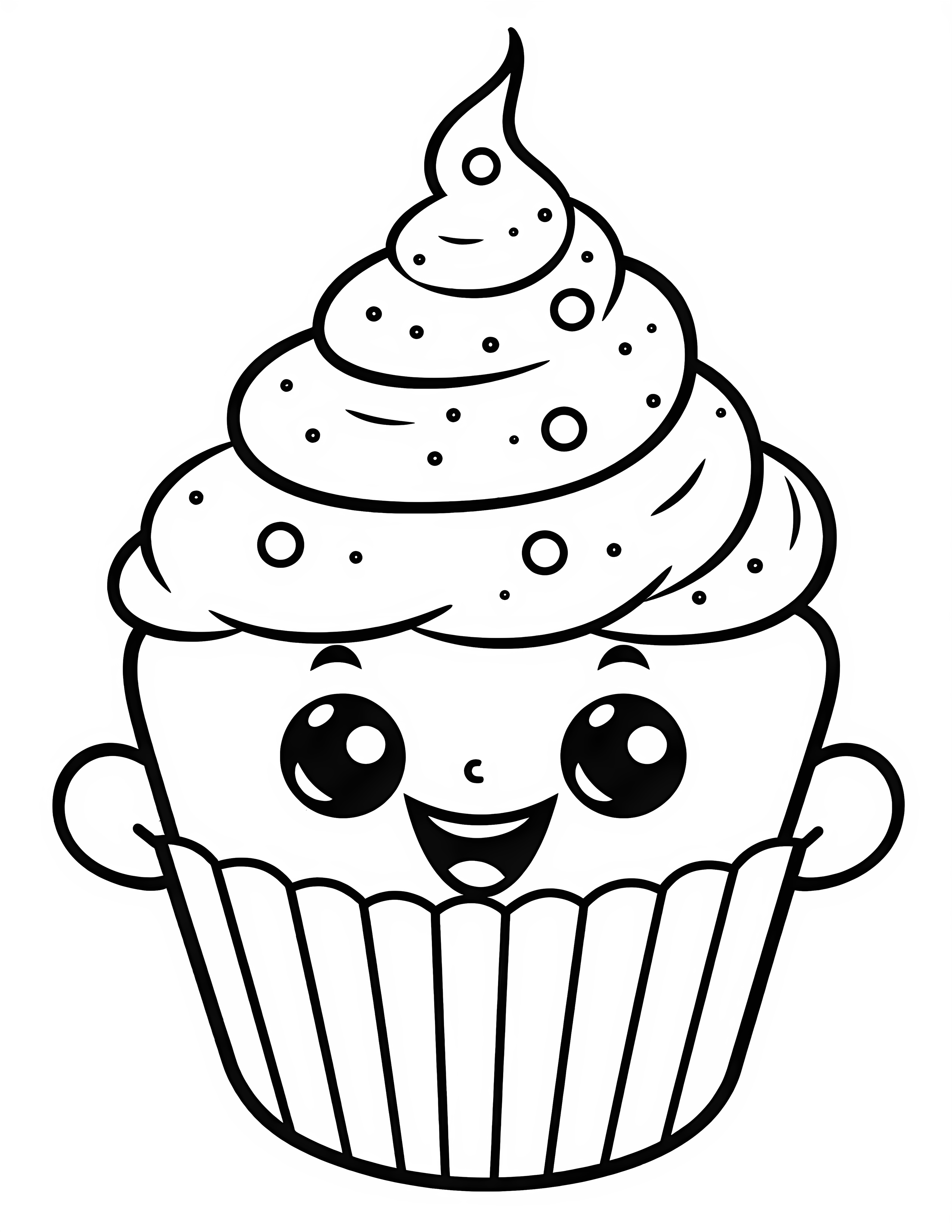Cupcake for kids coloring page on white color background #31131
