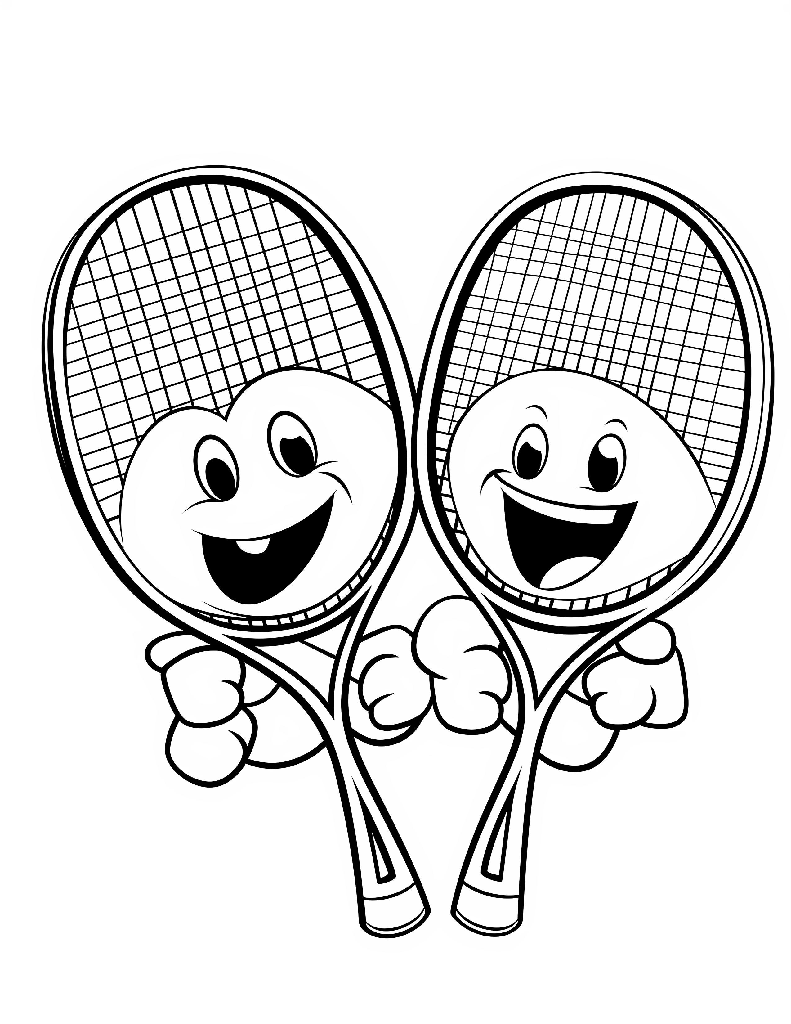 Doubles match for kids coloring page on white color background #31264