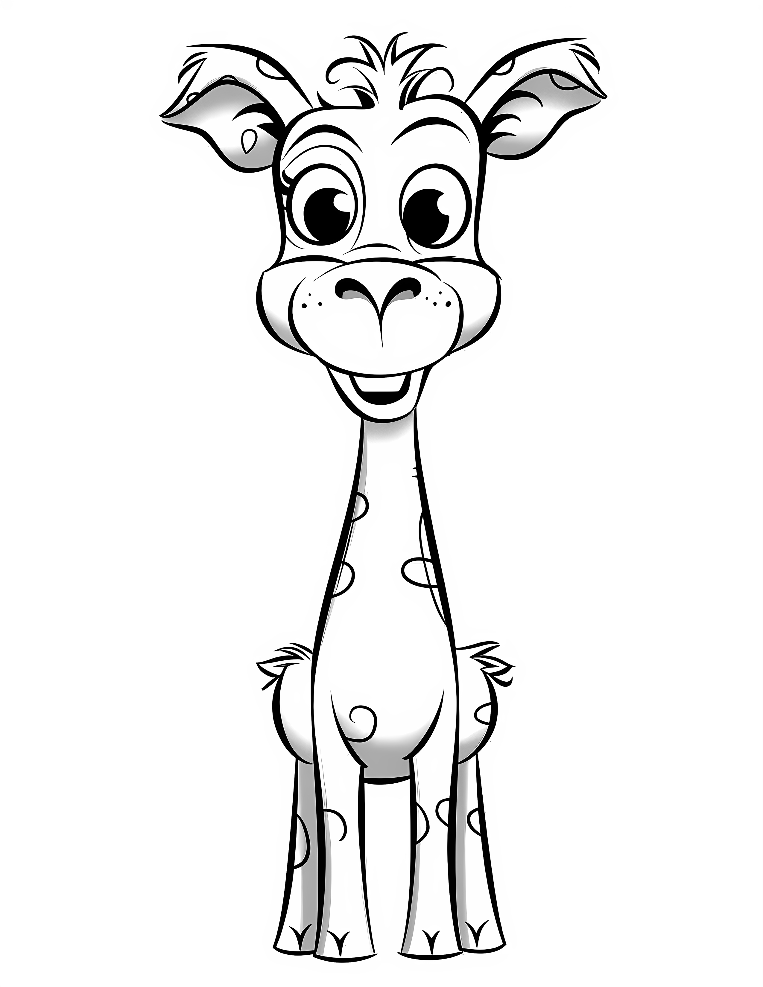 Giraffe for kids coloring page on white color background #31622