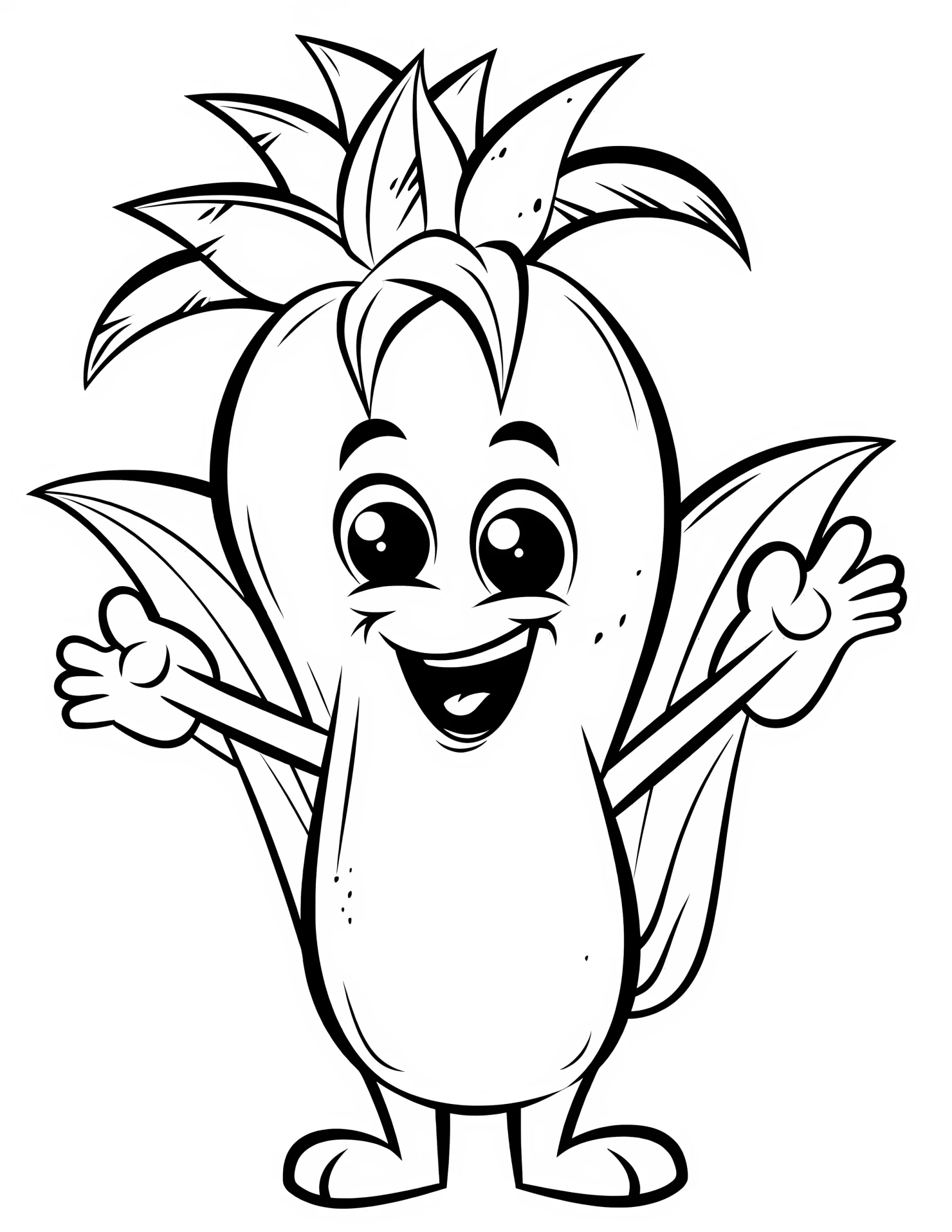Banana for kids coloring page on white color background #30616