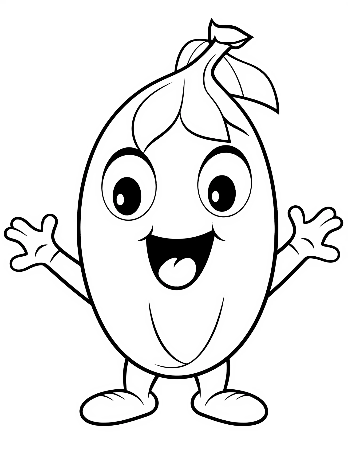 Banana for kids coloring page on white color background #30617