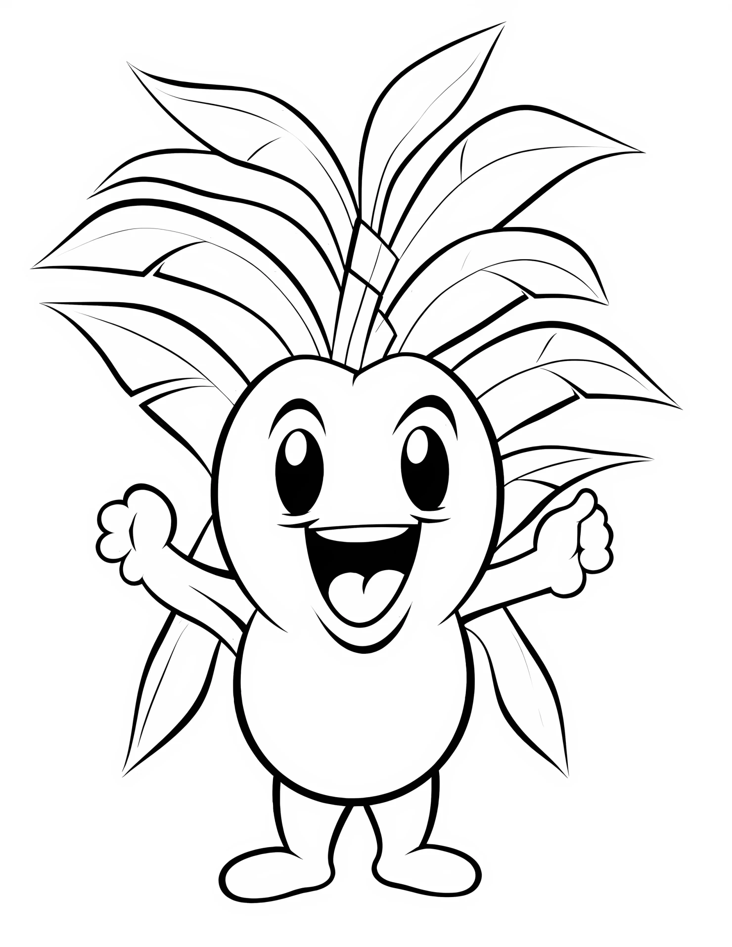 Banana for kids coloring page on white color background #30620