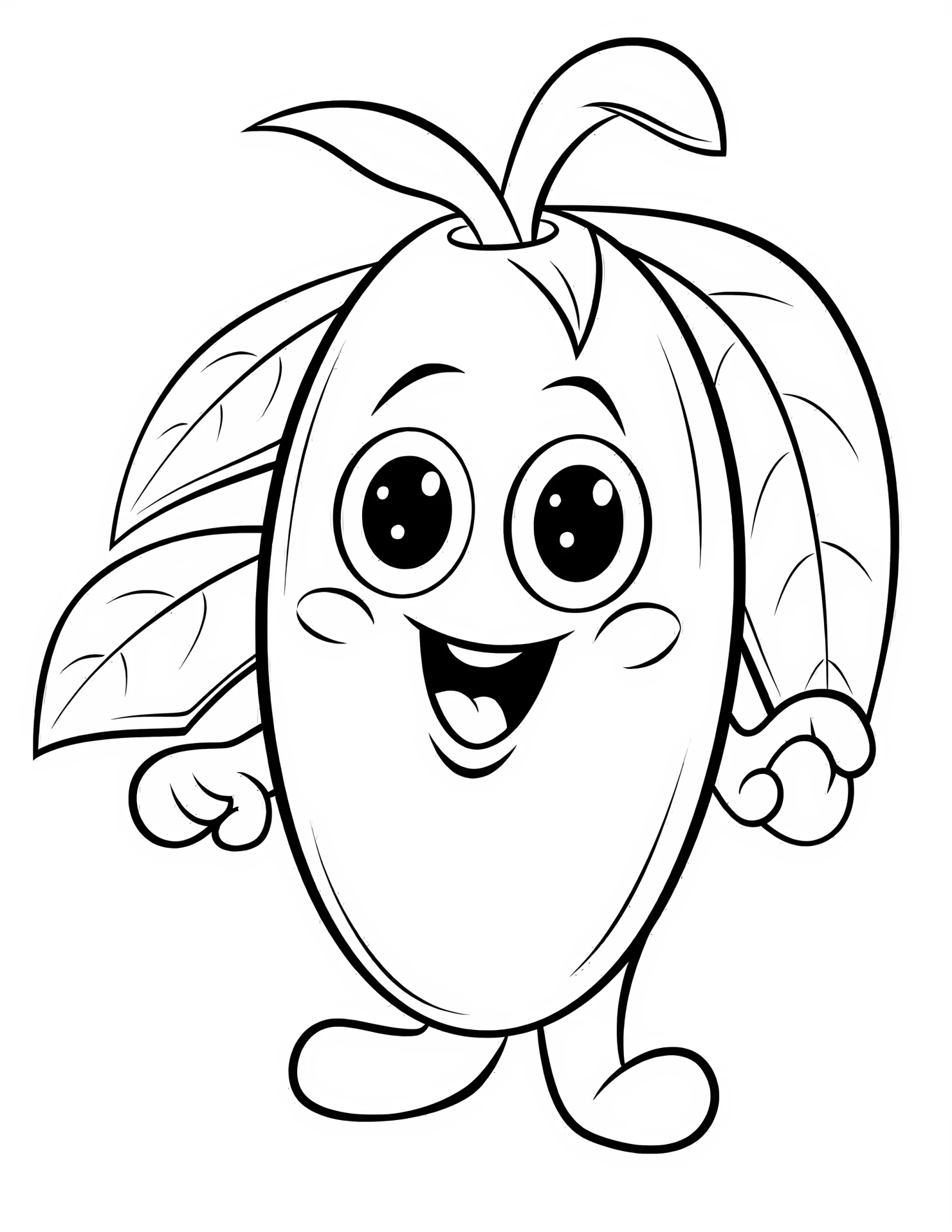 Banana for kids coloring page on white color background #30621