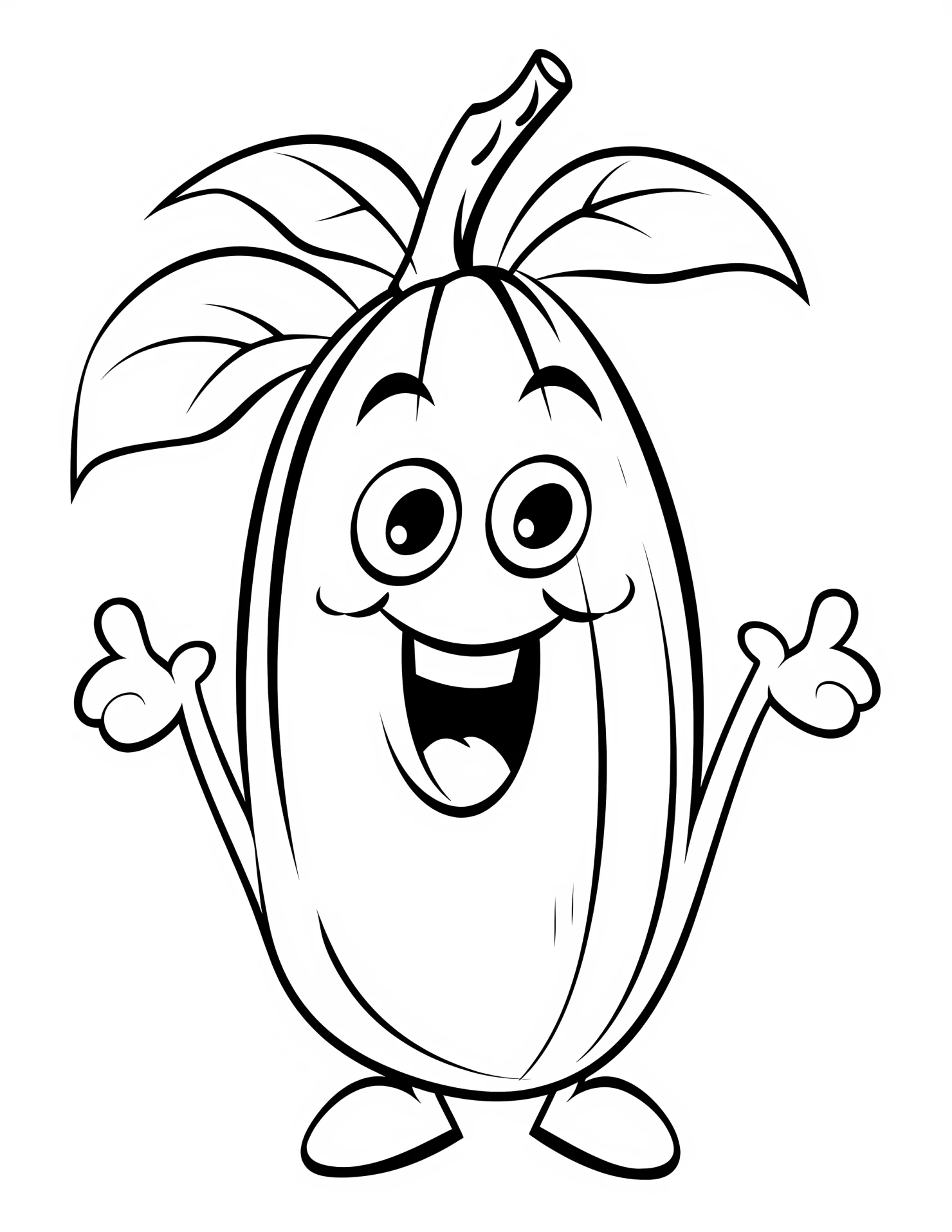 Banana for kids coloring page on white color background #30622