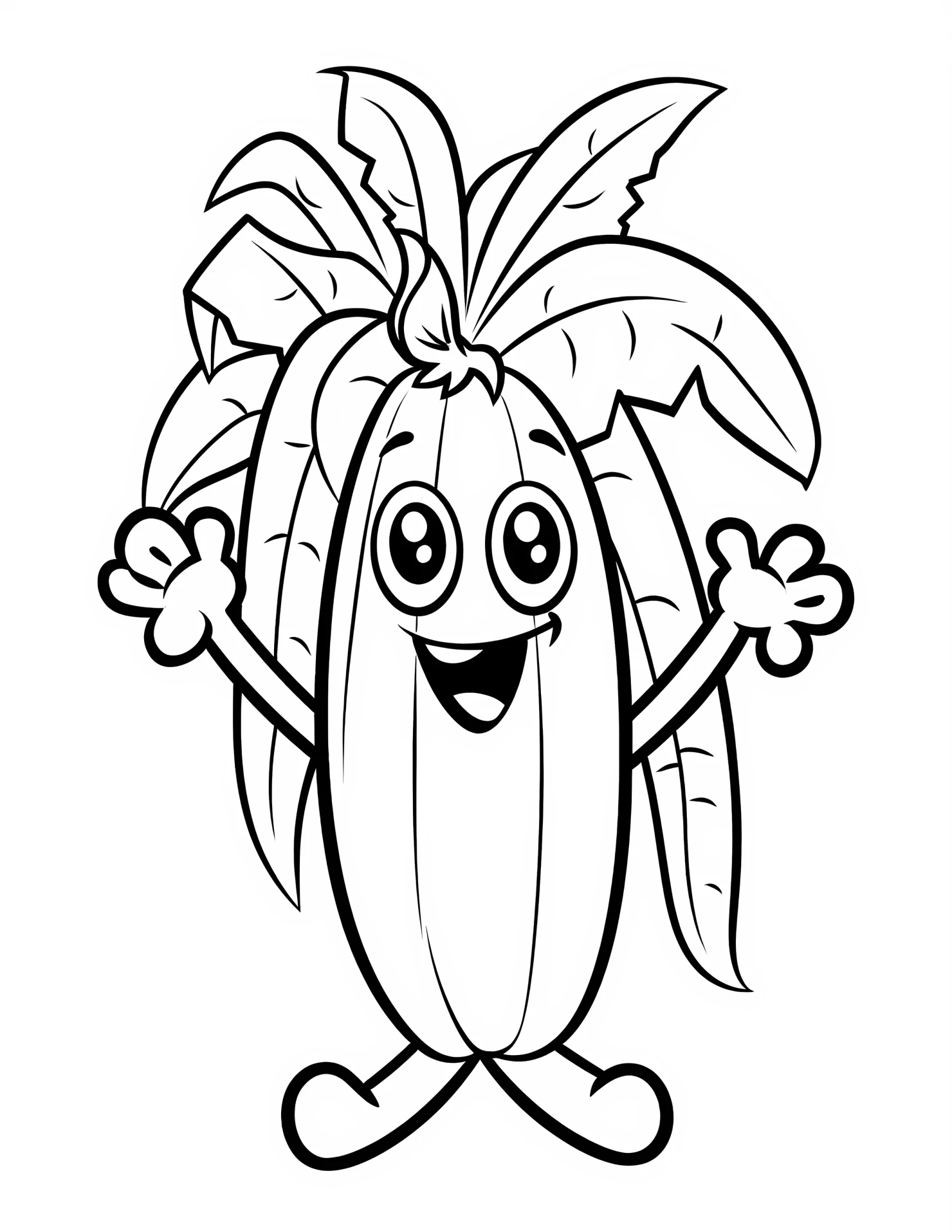 Banana for kids coloring page on white color background #30623