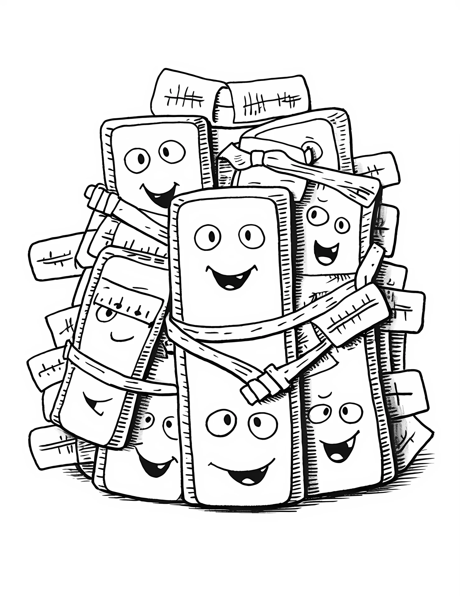 Band aids for kids coloring page on white color background #30626