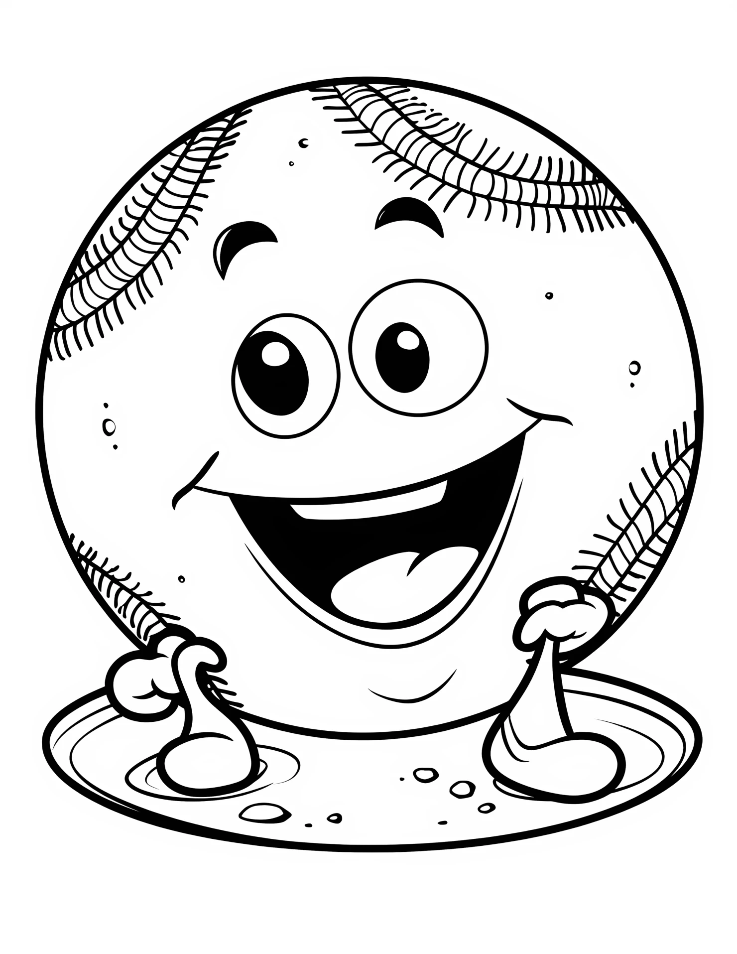 Baseball for kids coloring page on white color background #30639