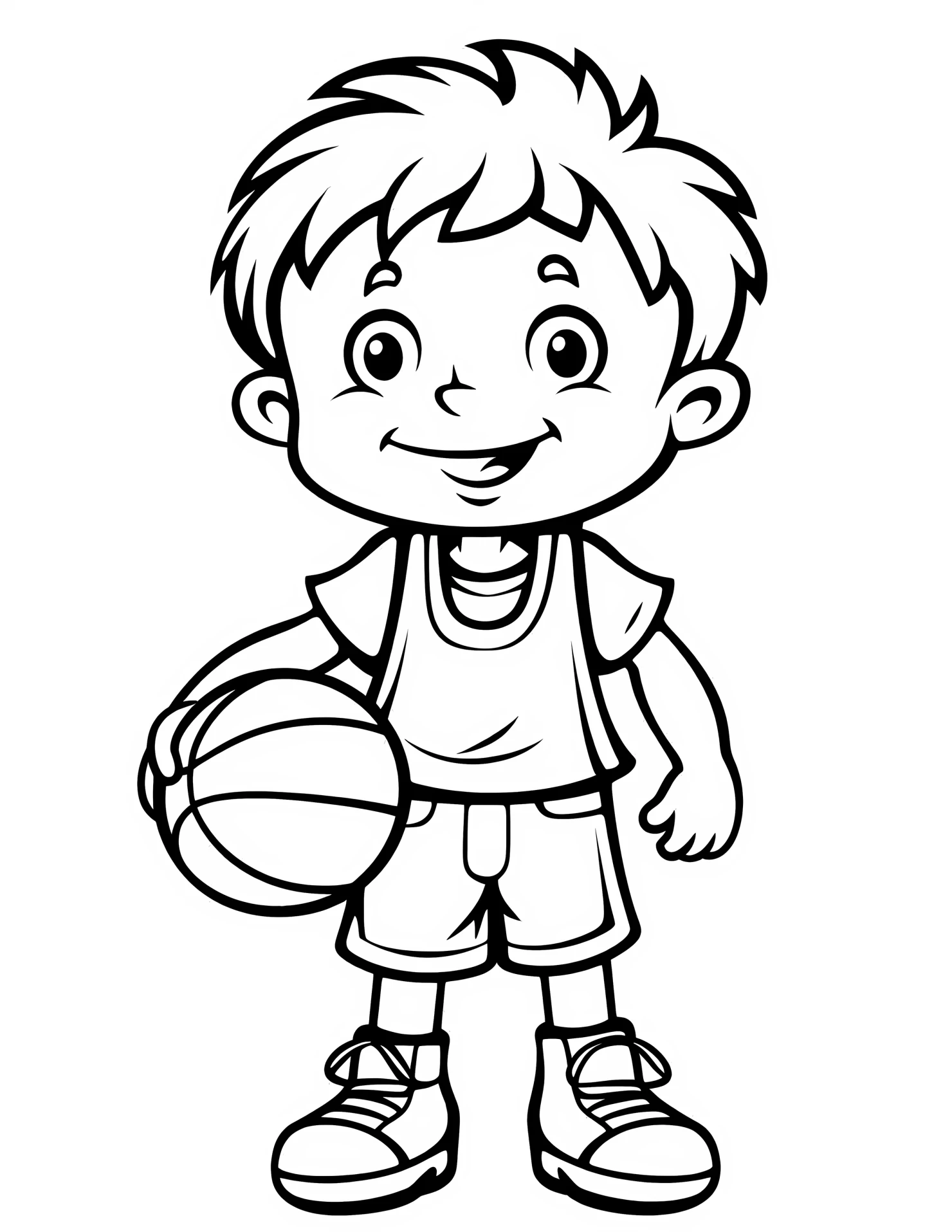 Basketball for kids coloring page on white color background #30645