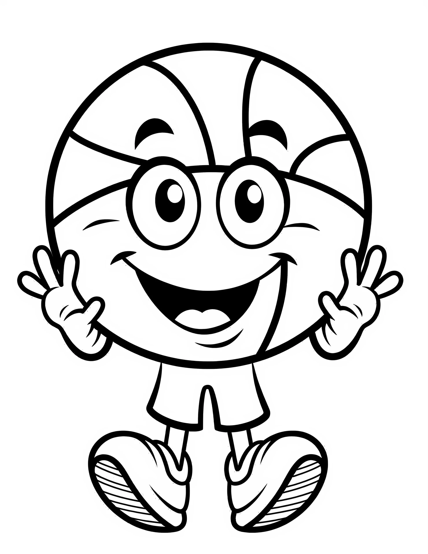 Basketball for kids coloring page on white color background #30647