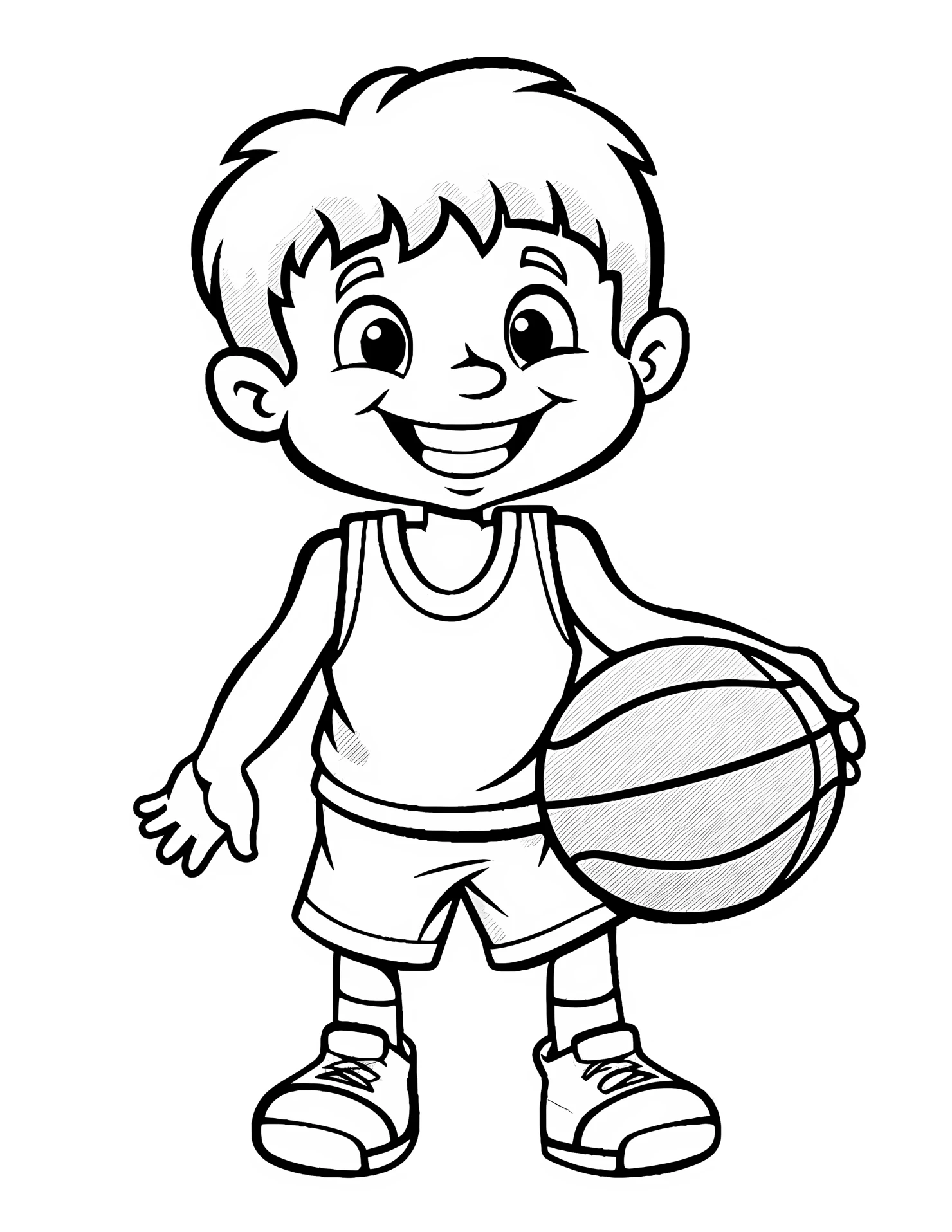 Basketball for kids coloring page on white color background #30649