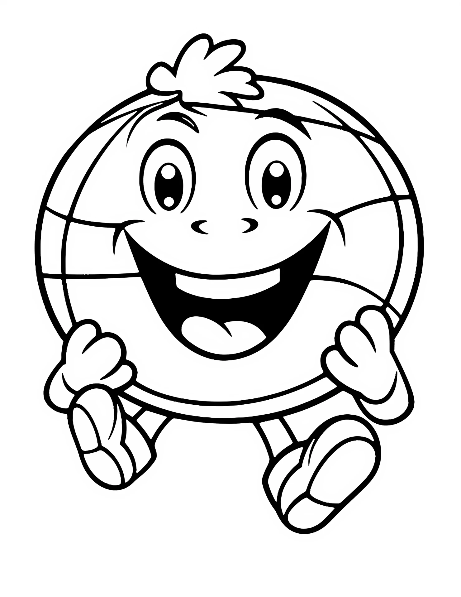 Basketball for kids coloring page on white color background #30650