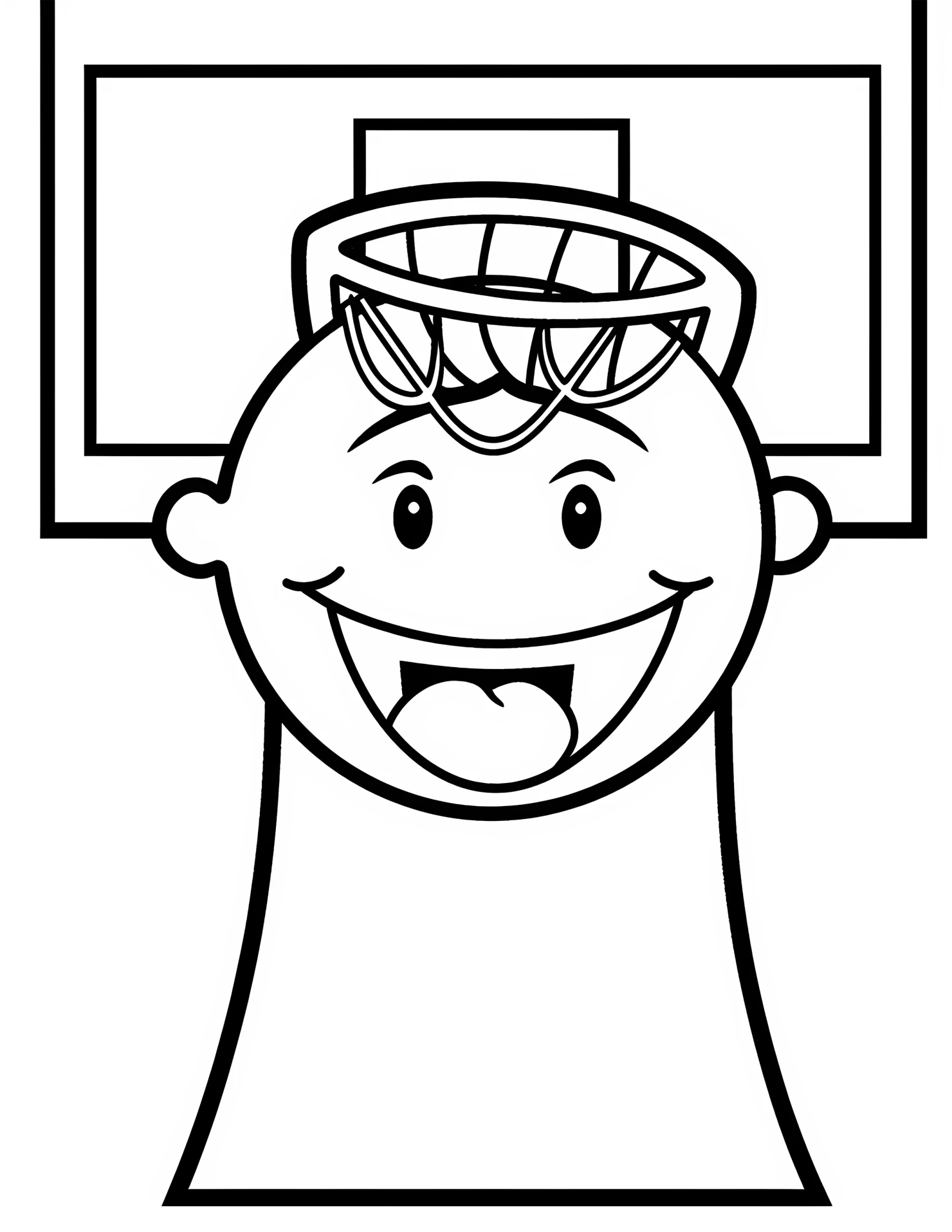 Basketball hoop for kids coloring page on white color background #30653