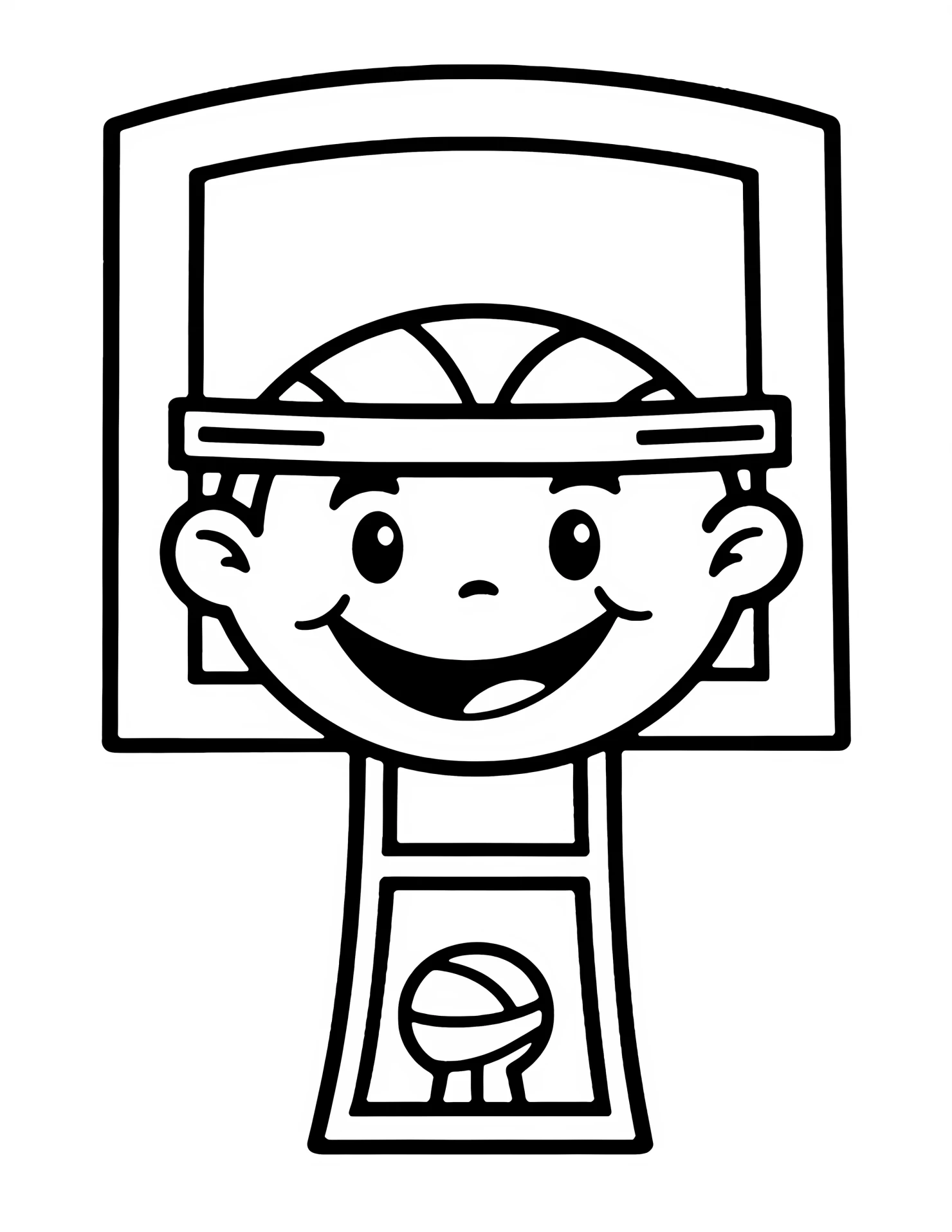 Basketball hoop for kids coloring page on white color background #30654