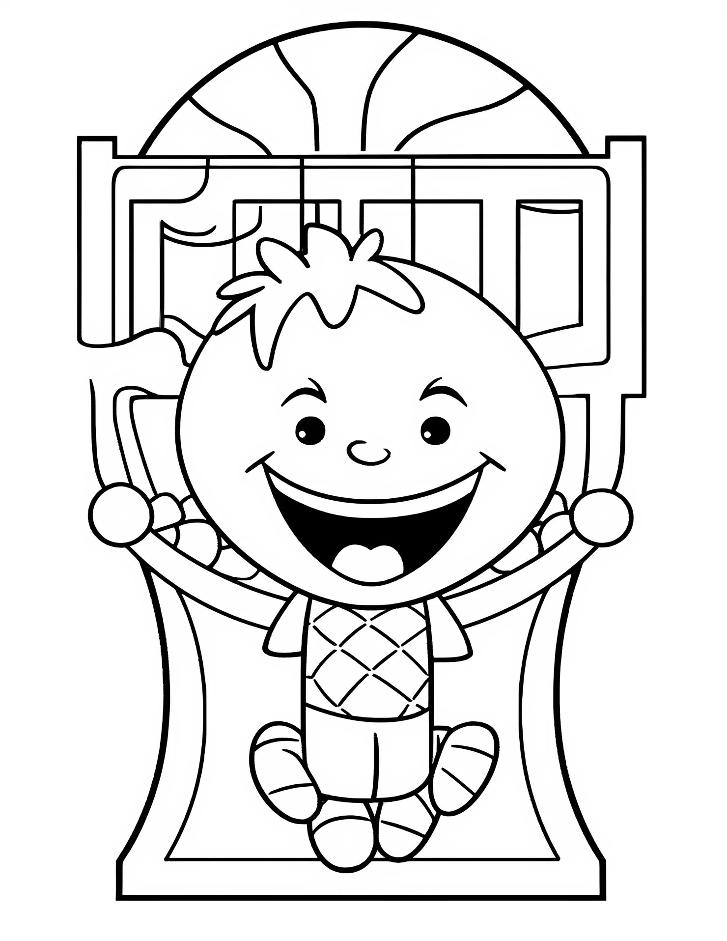 Basketball hoop for kids coloring page on white color background #30655