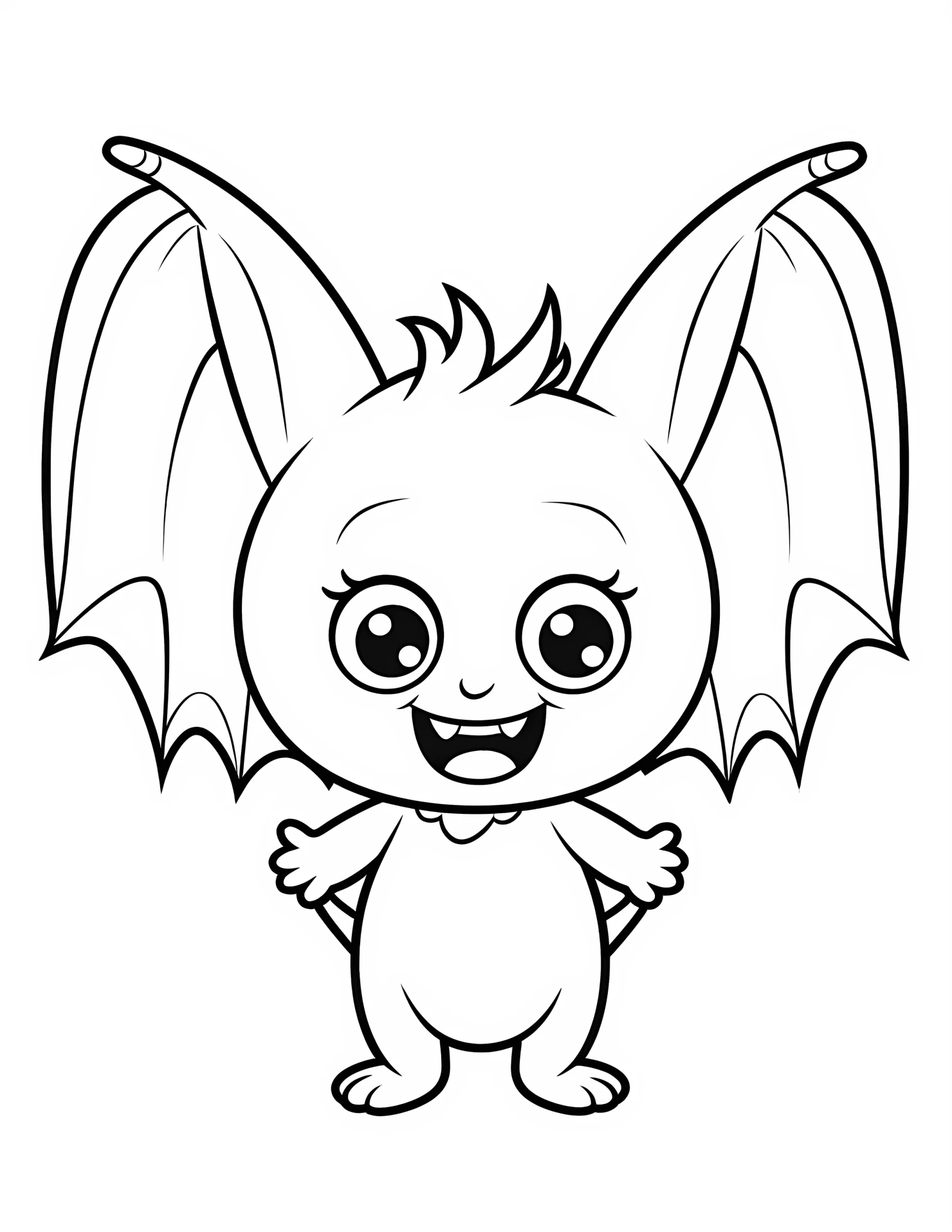 Bat for kids coloring page on white color background #30656