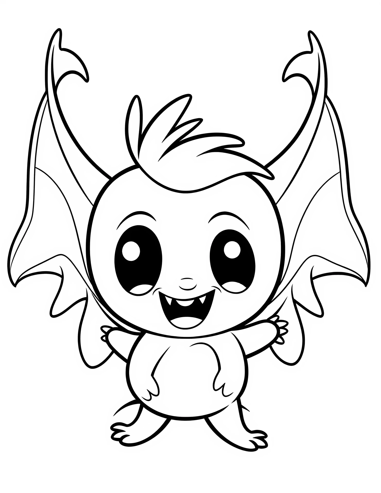 Bat for kids coloring page on white color background #30658