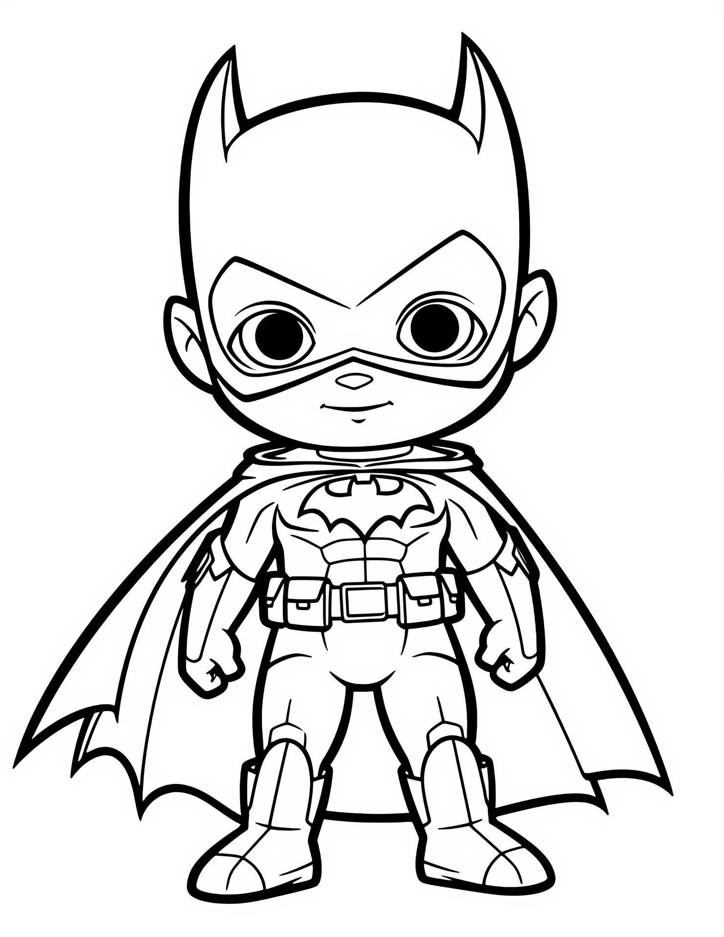 Batman for kids coloring page on white color background #30666