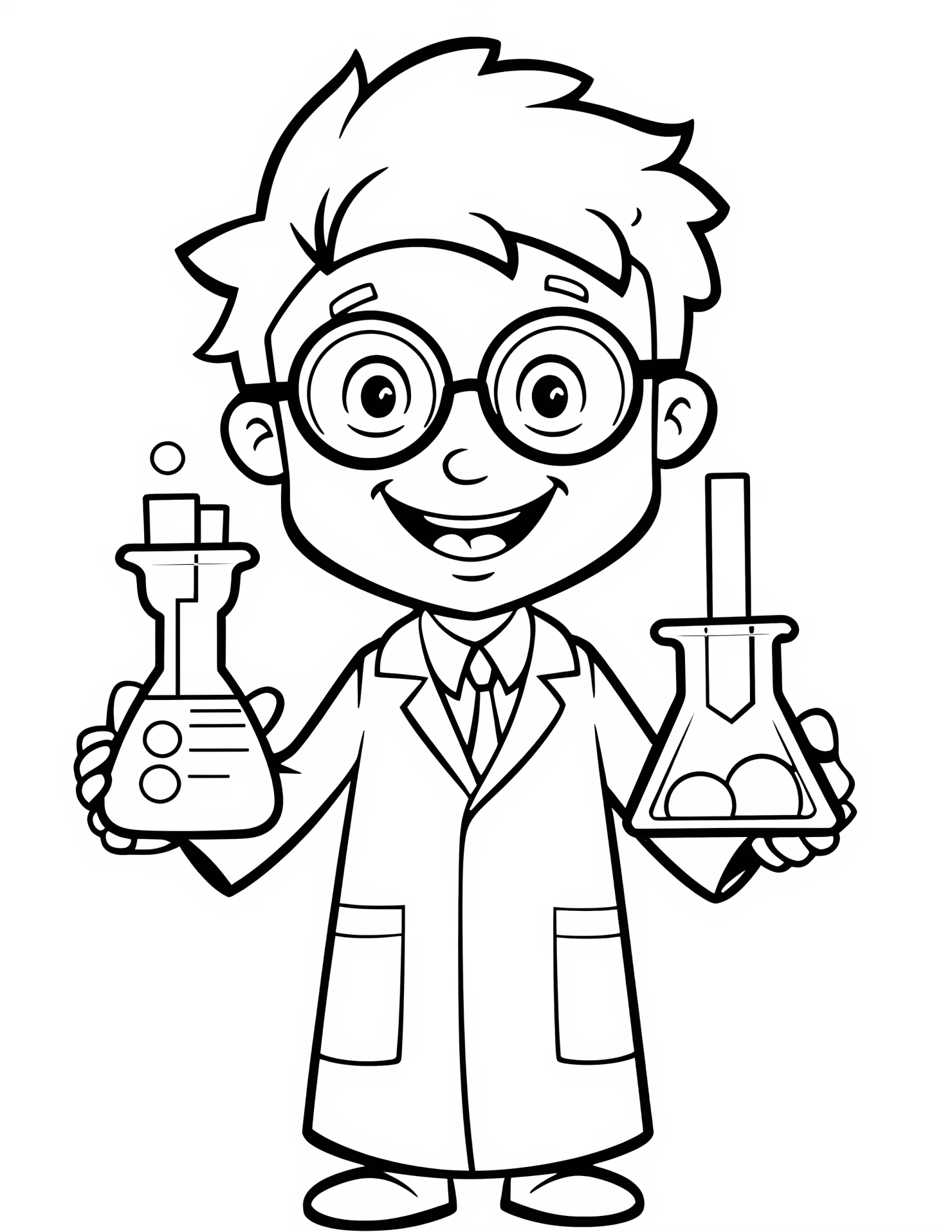 Beaker for kids coloring page on white color background #30677