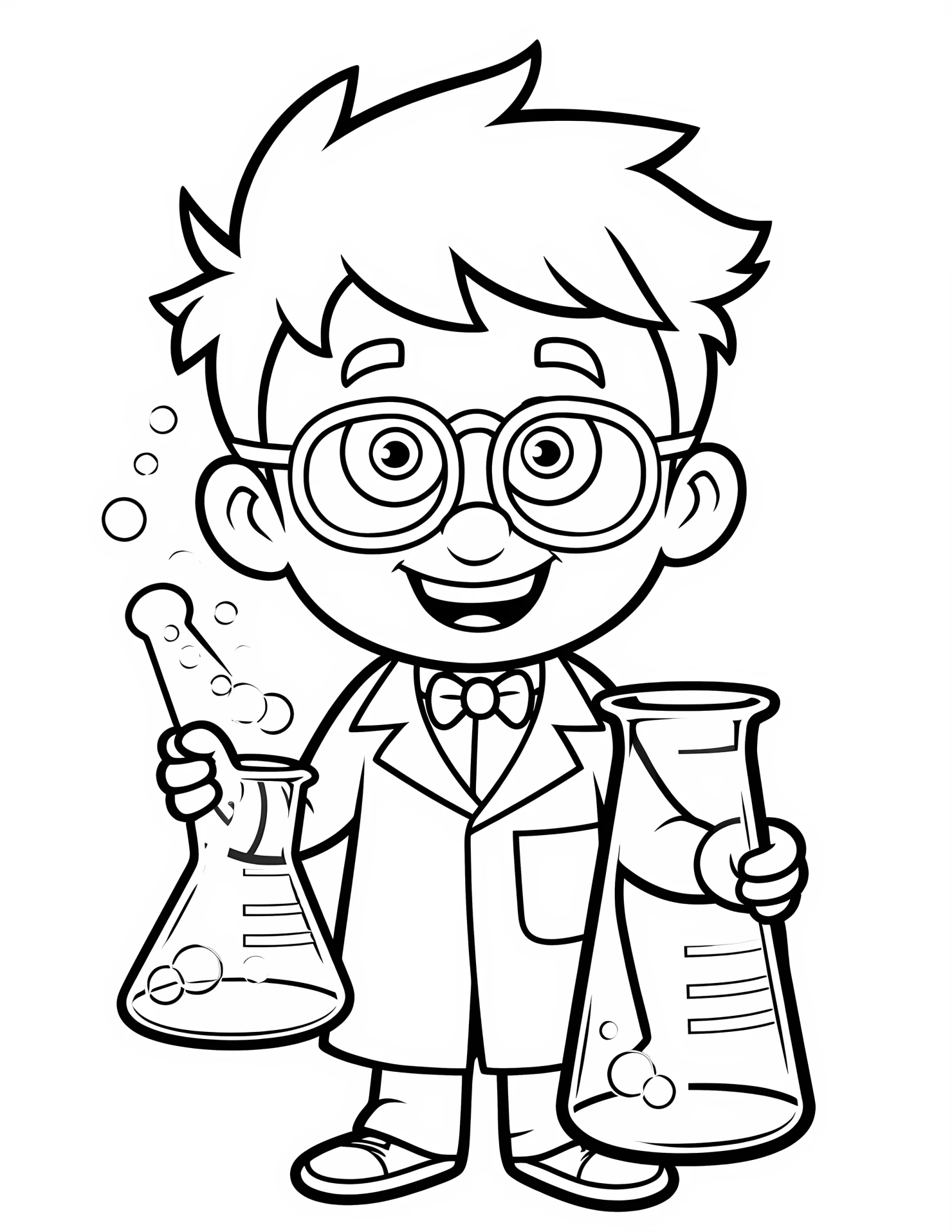 Beaker for kids coloring page on white color background #30678