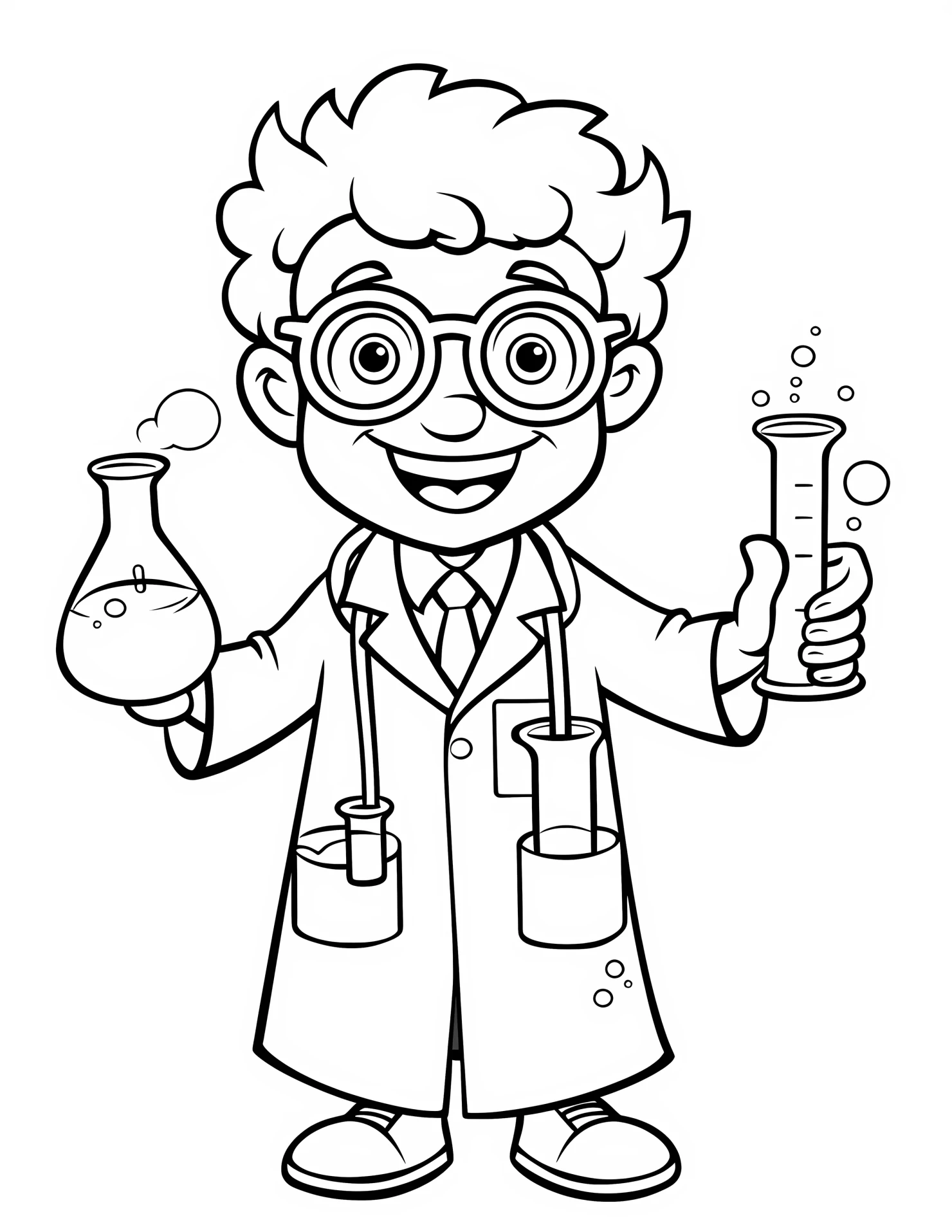 Beaker for kids coloring page on white color background #30679