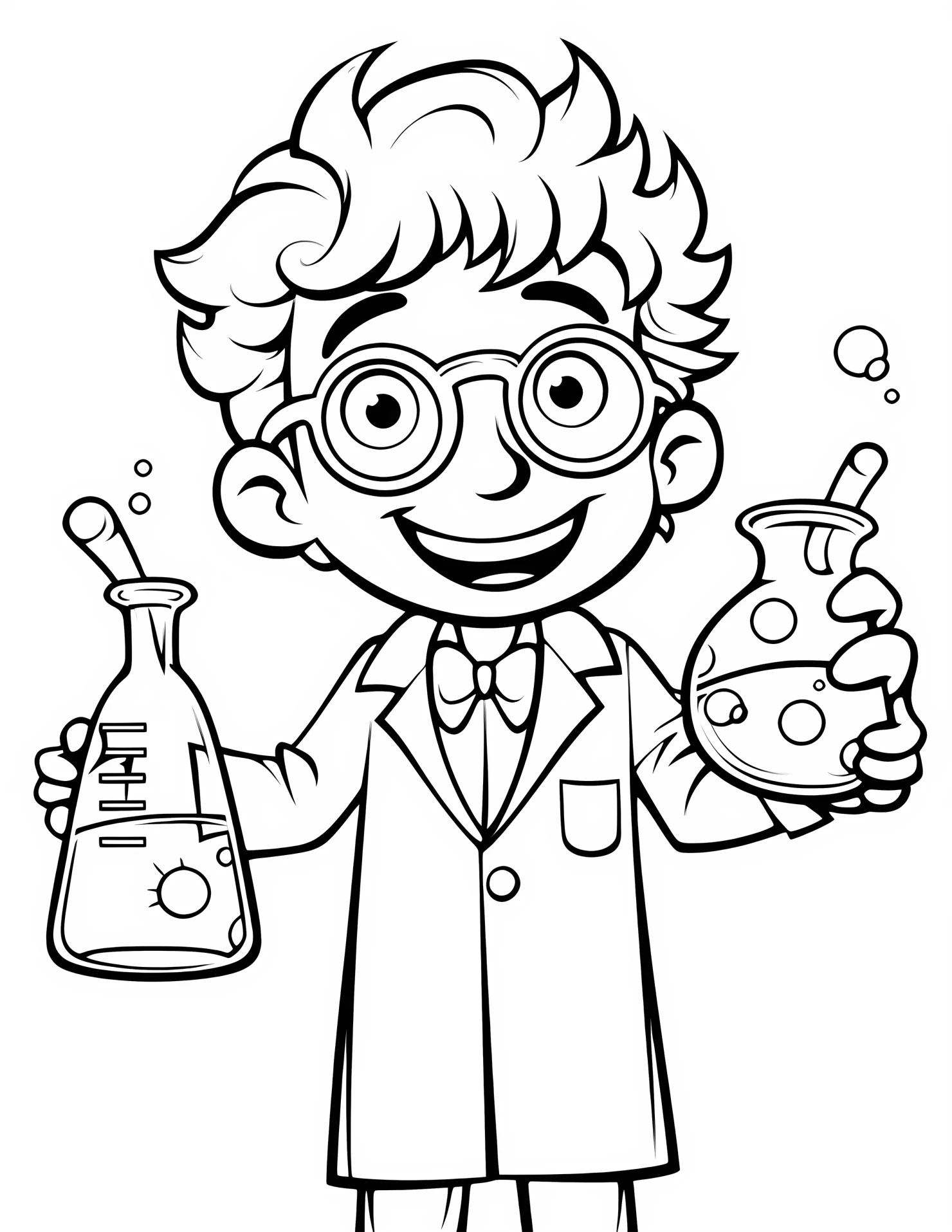 Beaker for kids coloring page on white color background #30680